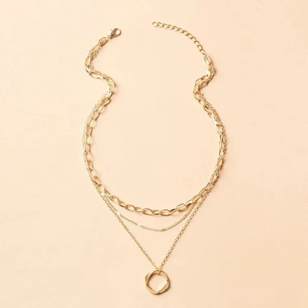 ANGE | Vintage Layered Gold Pendant Necklace