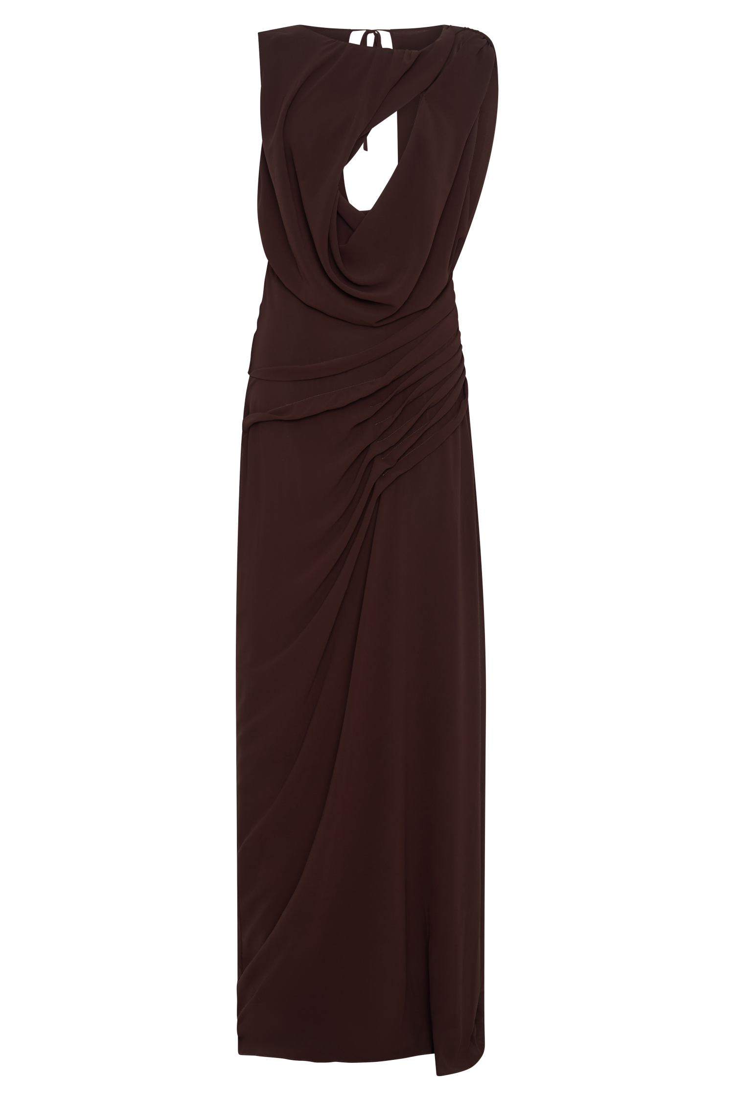 Oria Chiffon Maxi Dress - Cacao Brown - LioraBella