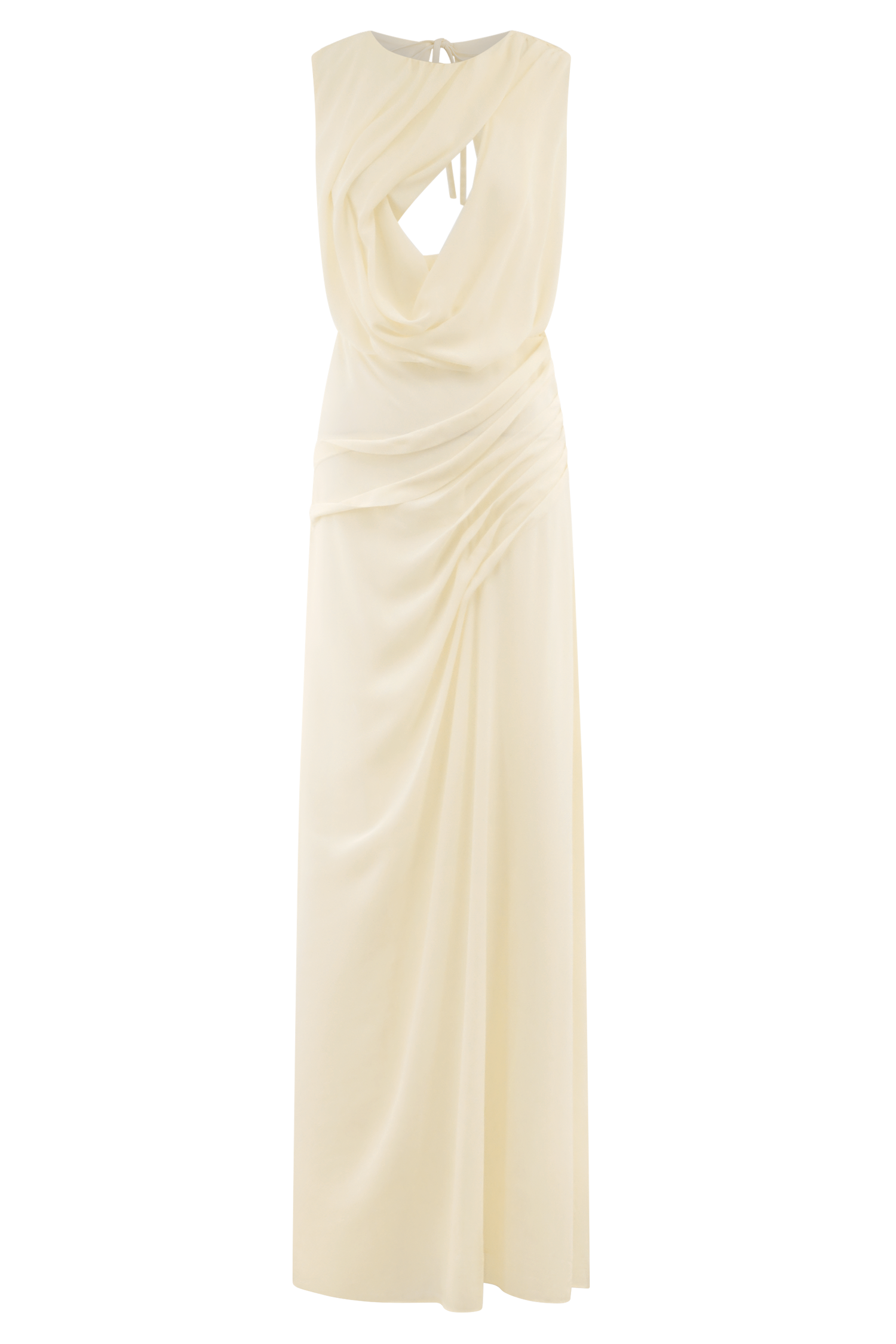 Oria Chiffon Maxi Dress - Ivory - LioraBella