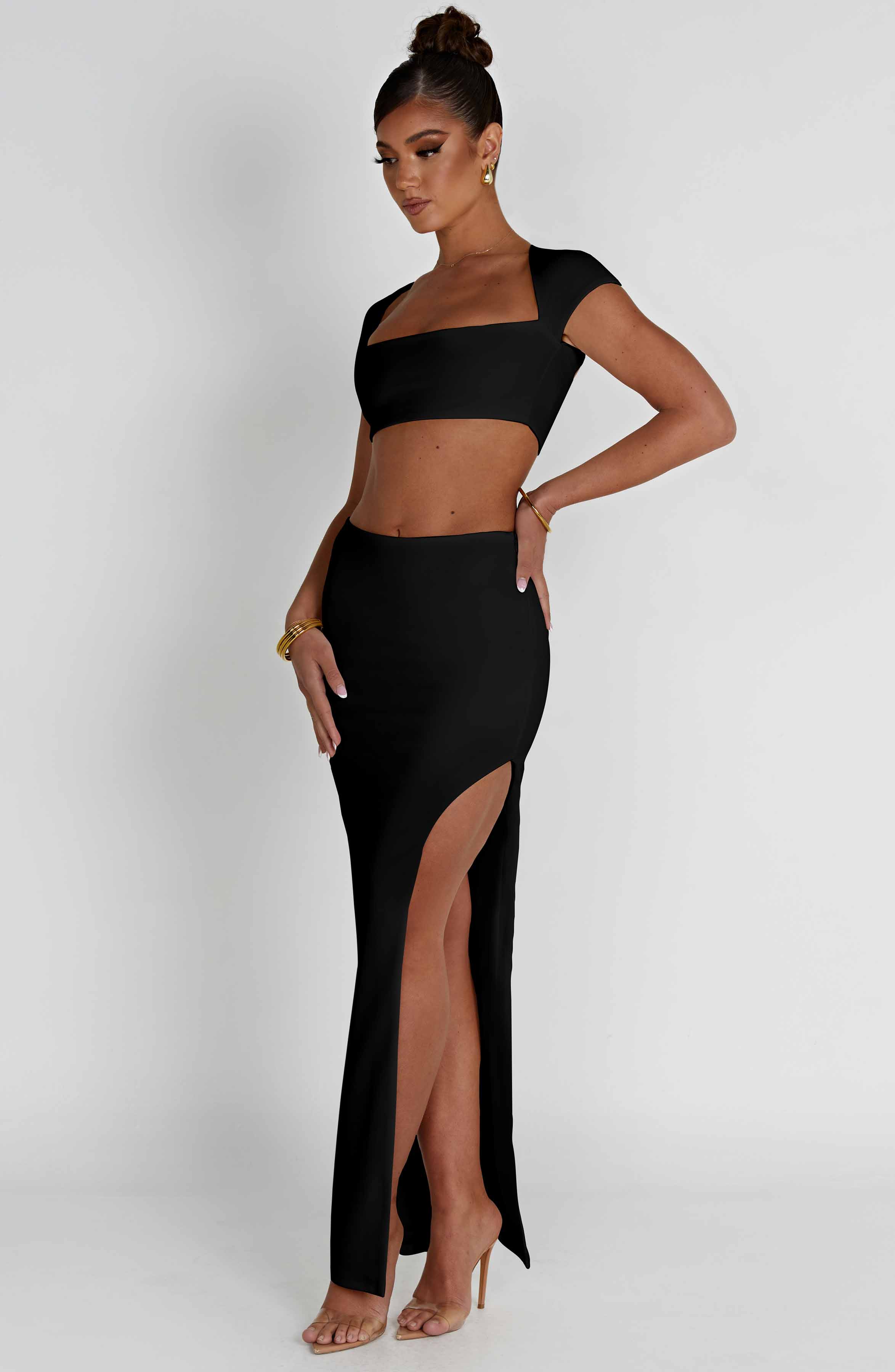 Adorn Maxi Skirt - Black - LioraBella
