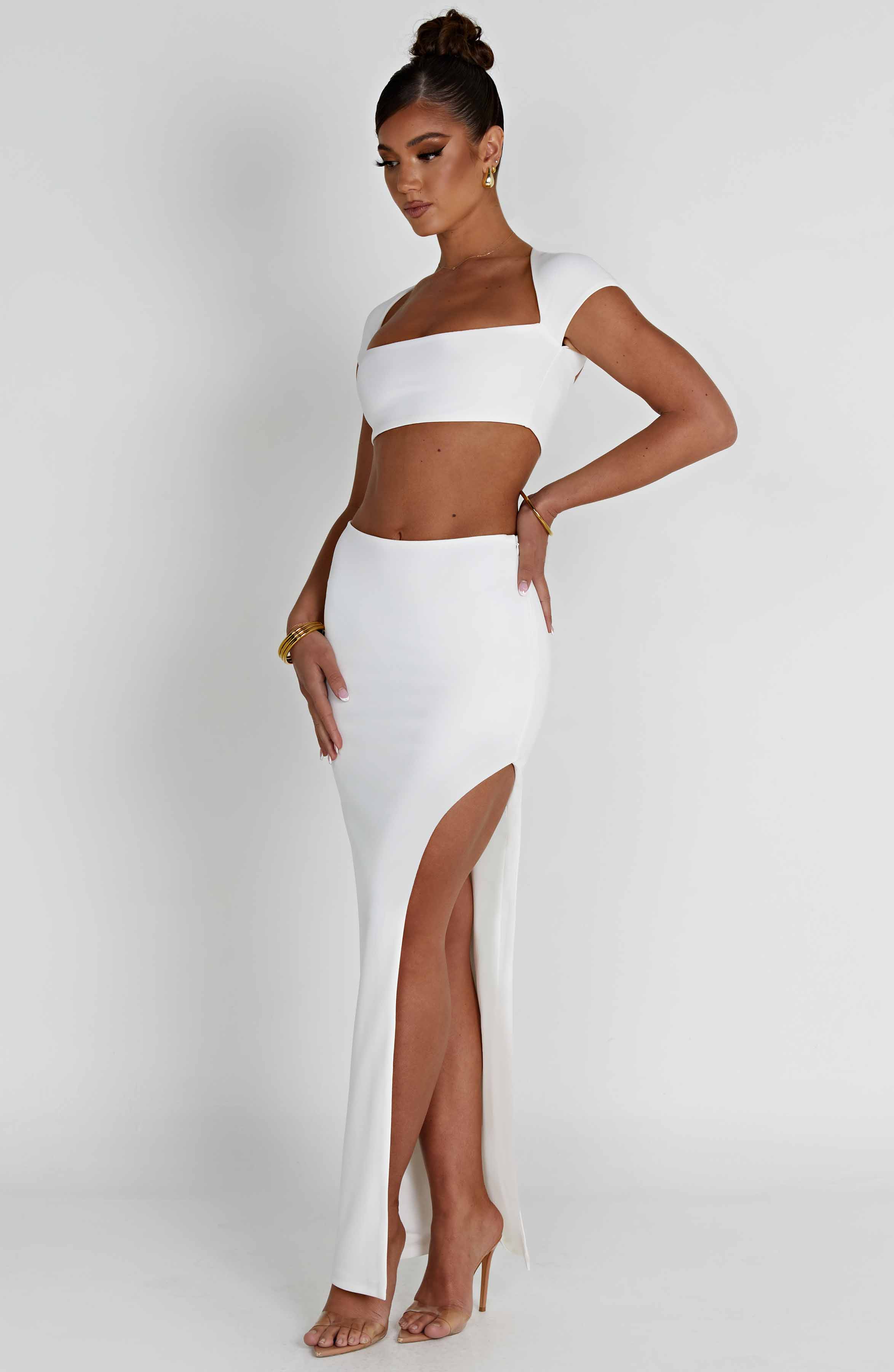 Adorn Maxi Skirt - Ivory - LioraBella