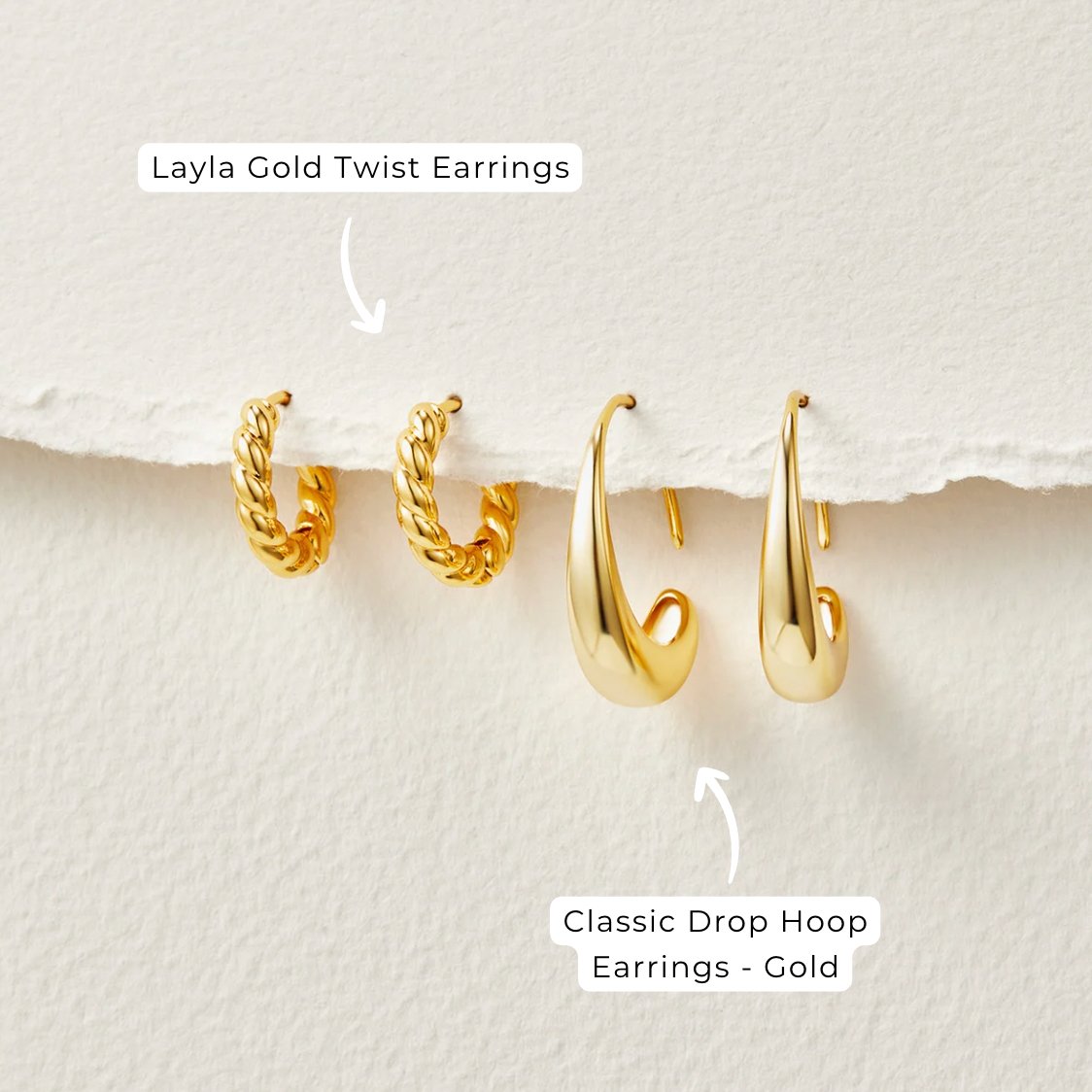 CINA | Gold Teardrop Earrings