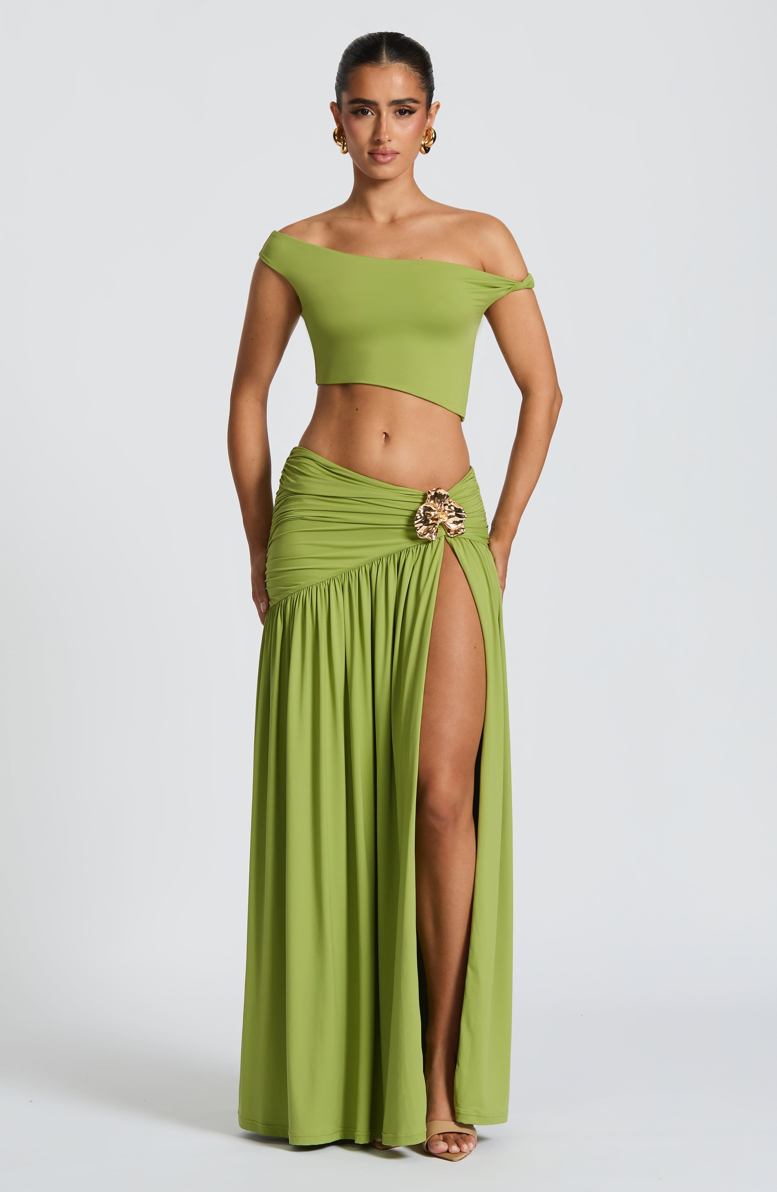 Saira Maxi Skirt - Olive - LioraBella