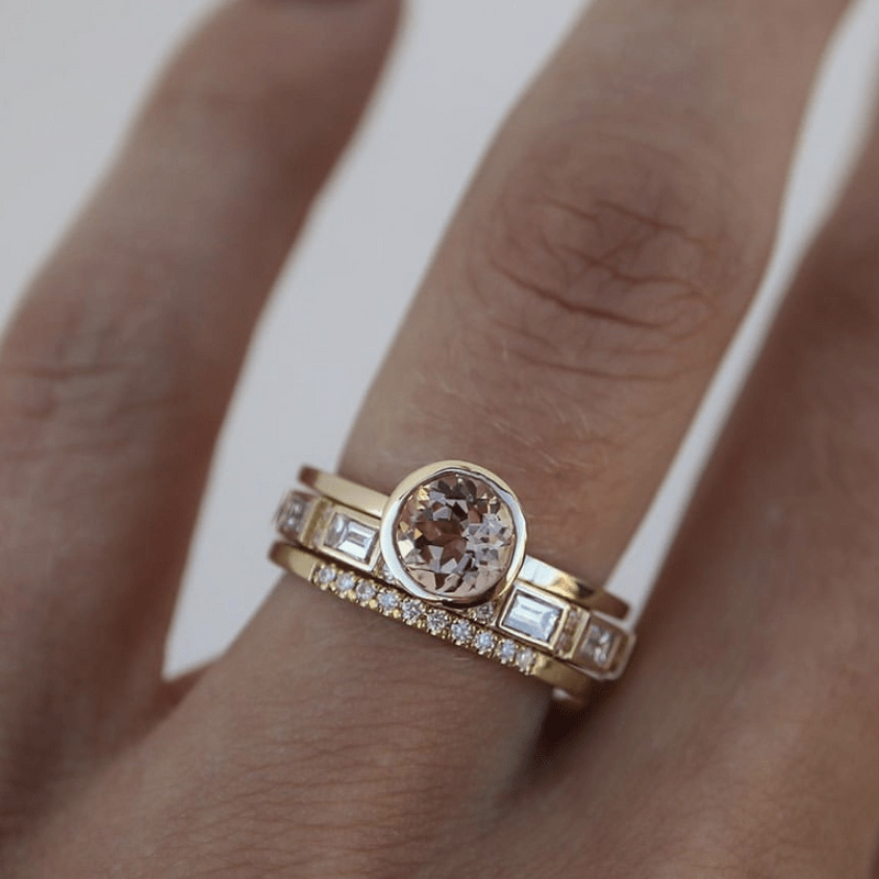 COLETTE | Gold Crystal Ring Set