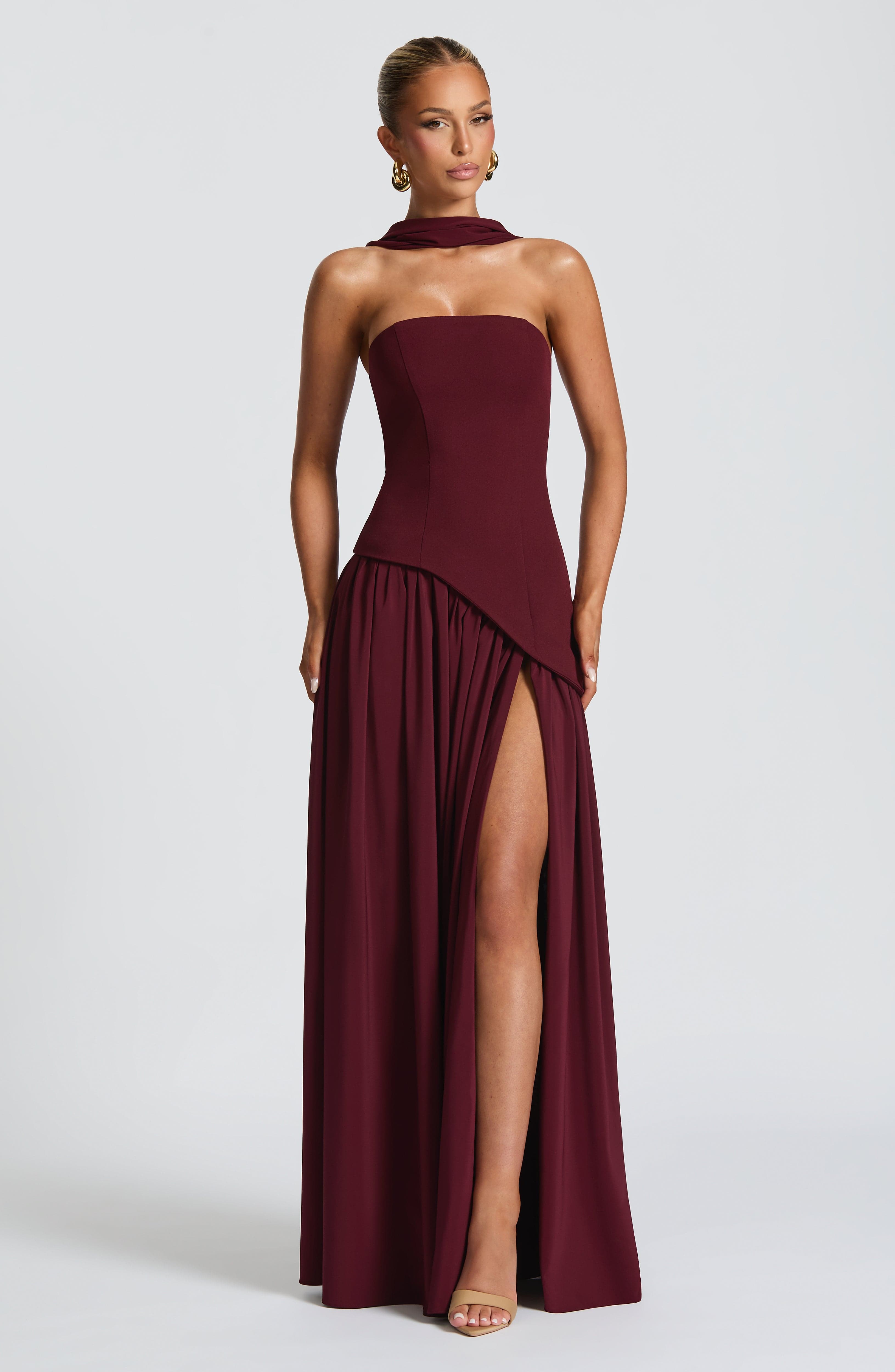 Maliyah Maxi Dress - Cherry Lacquer - LioraBella