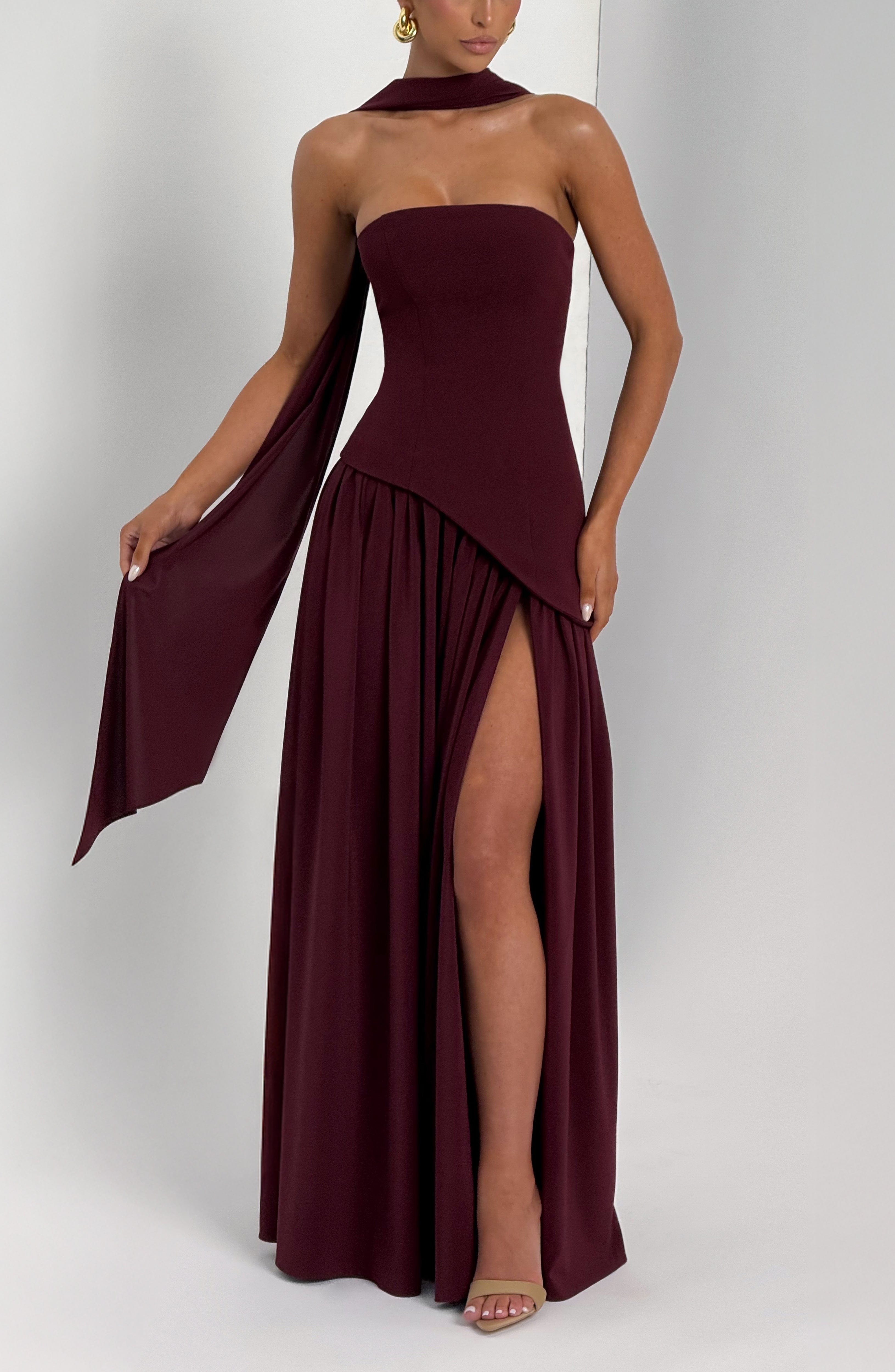 Maliyah Maxi Dress - Cherry Lacquer - LioraBella