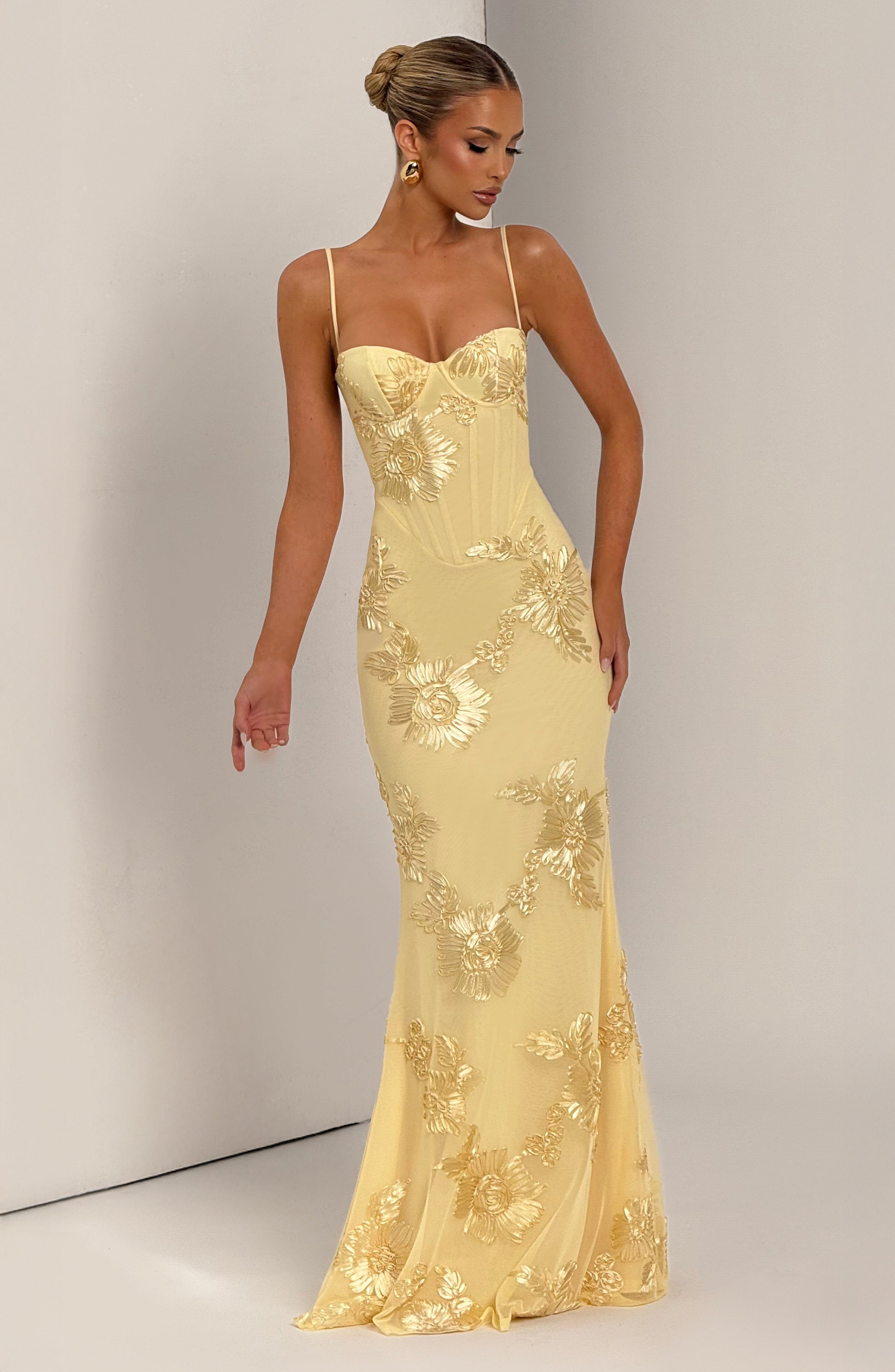 Nefertiti Maxi Dress - Lemon - LioraBella