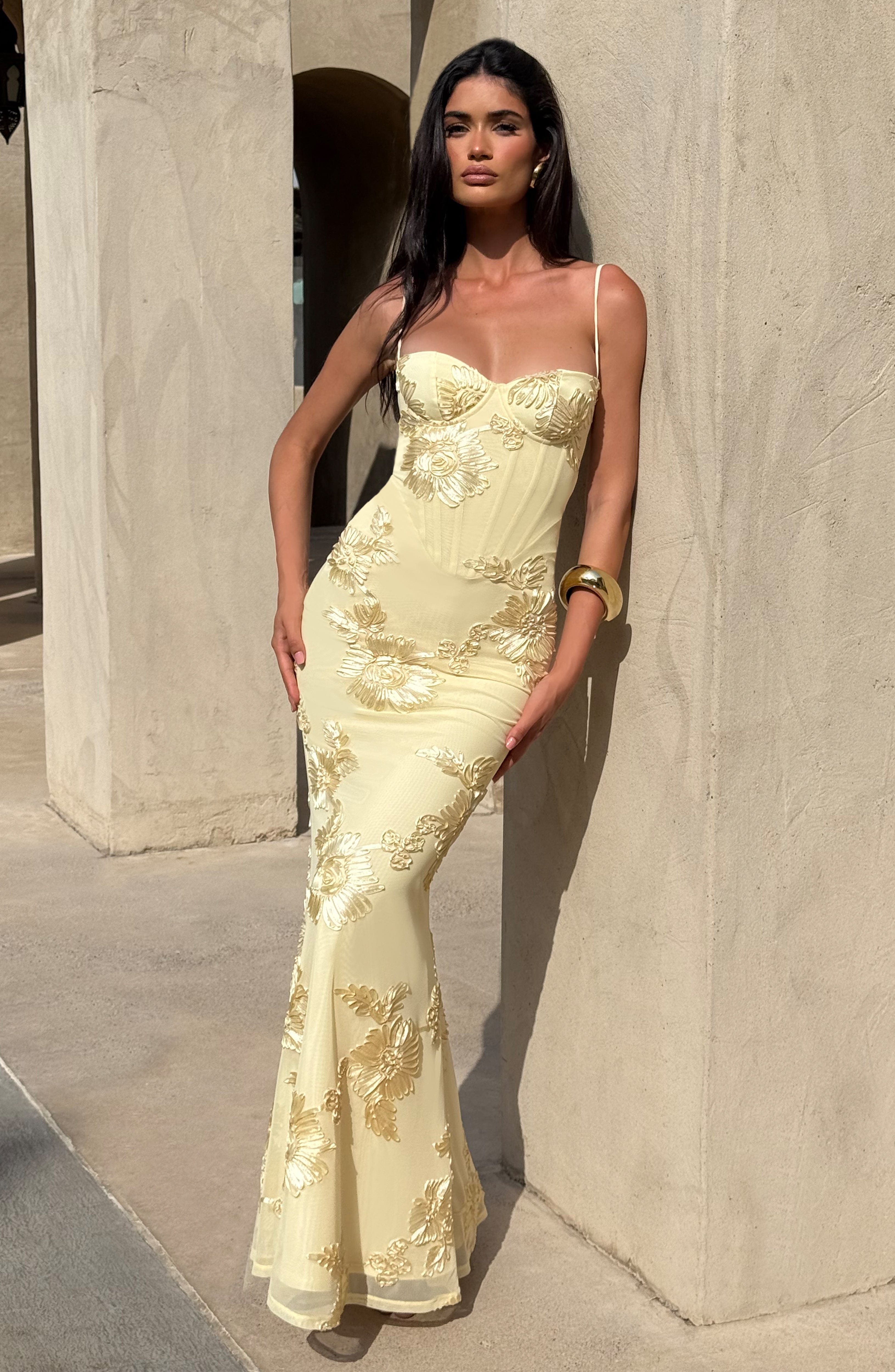Nefertiti Maxi Dress - Lemon - LioraBella