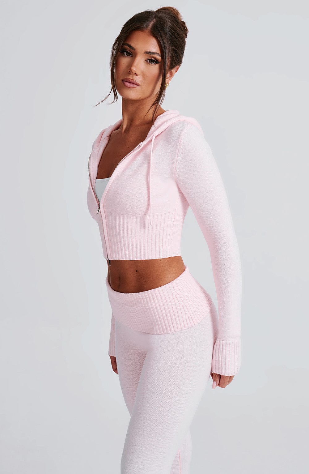 Portia Knit Hoodie - Pink - LioraBella