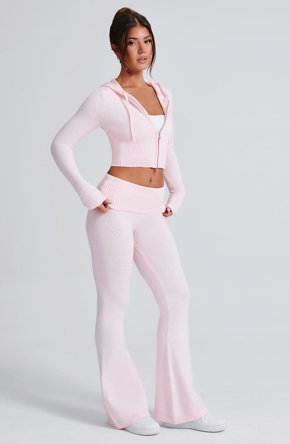 Portia Knit Hoodie - Pink - LioraBella