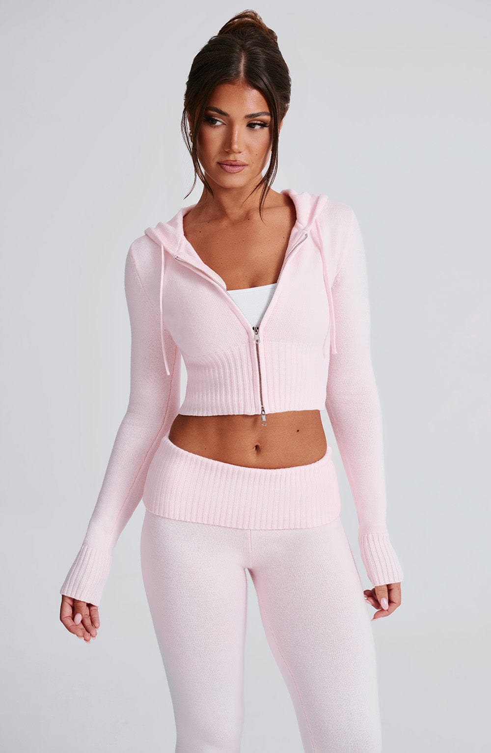 Portia Knit Hoodie - Pink - LioraBella