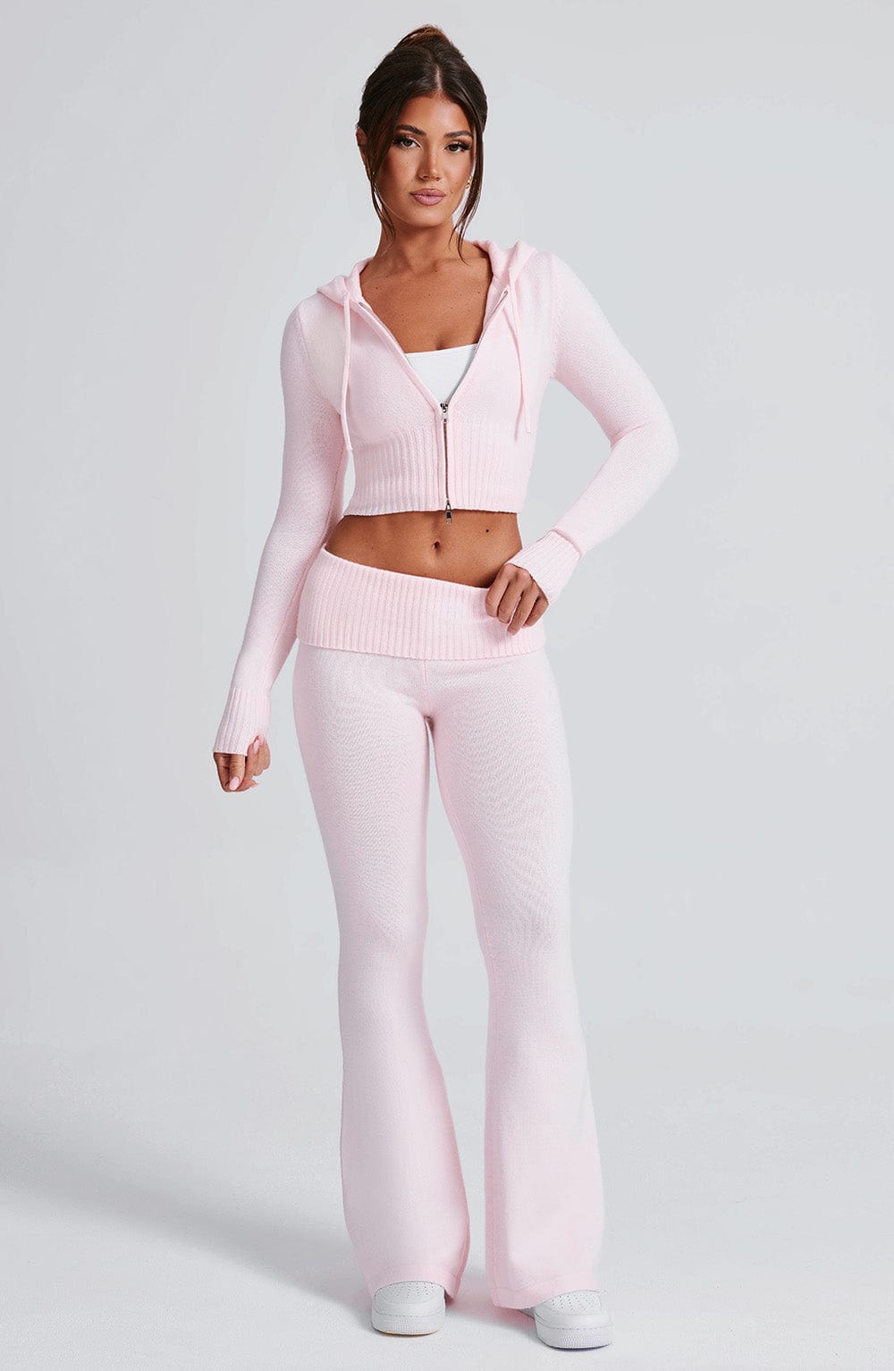 Portia Knit Hoodie - Pink - LioraBella