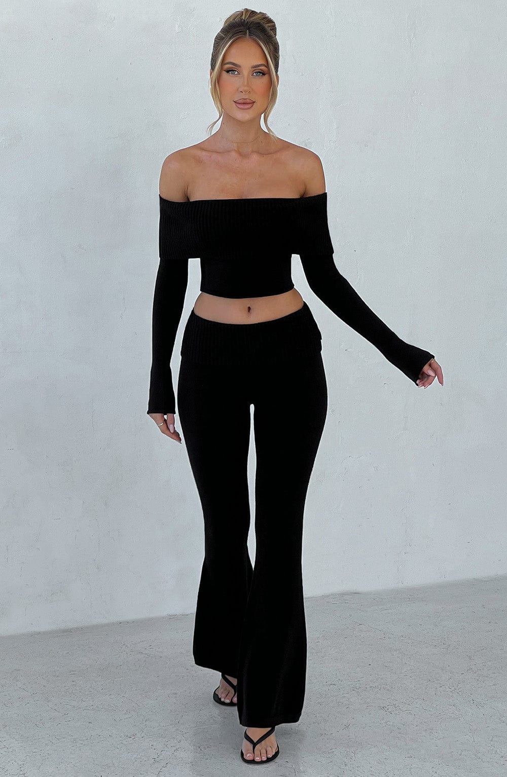 Portia Knit Pants - Black - LioraBella