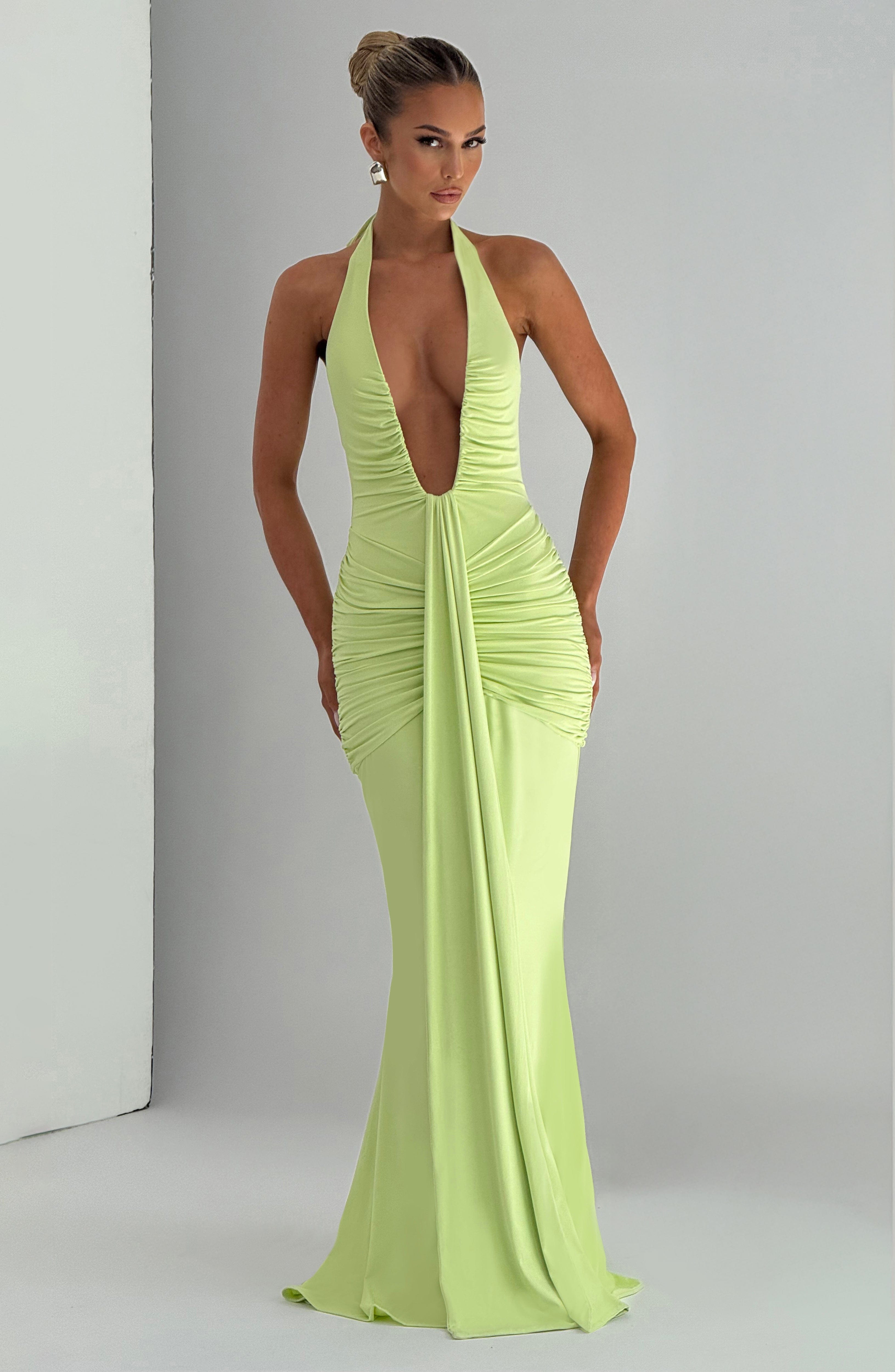 Rosetta Maxi Dress - Lime - LioraBella
