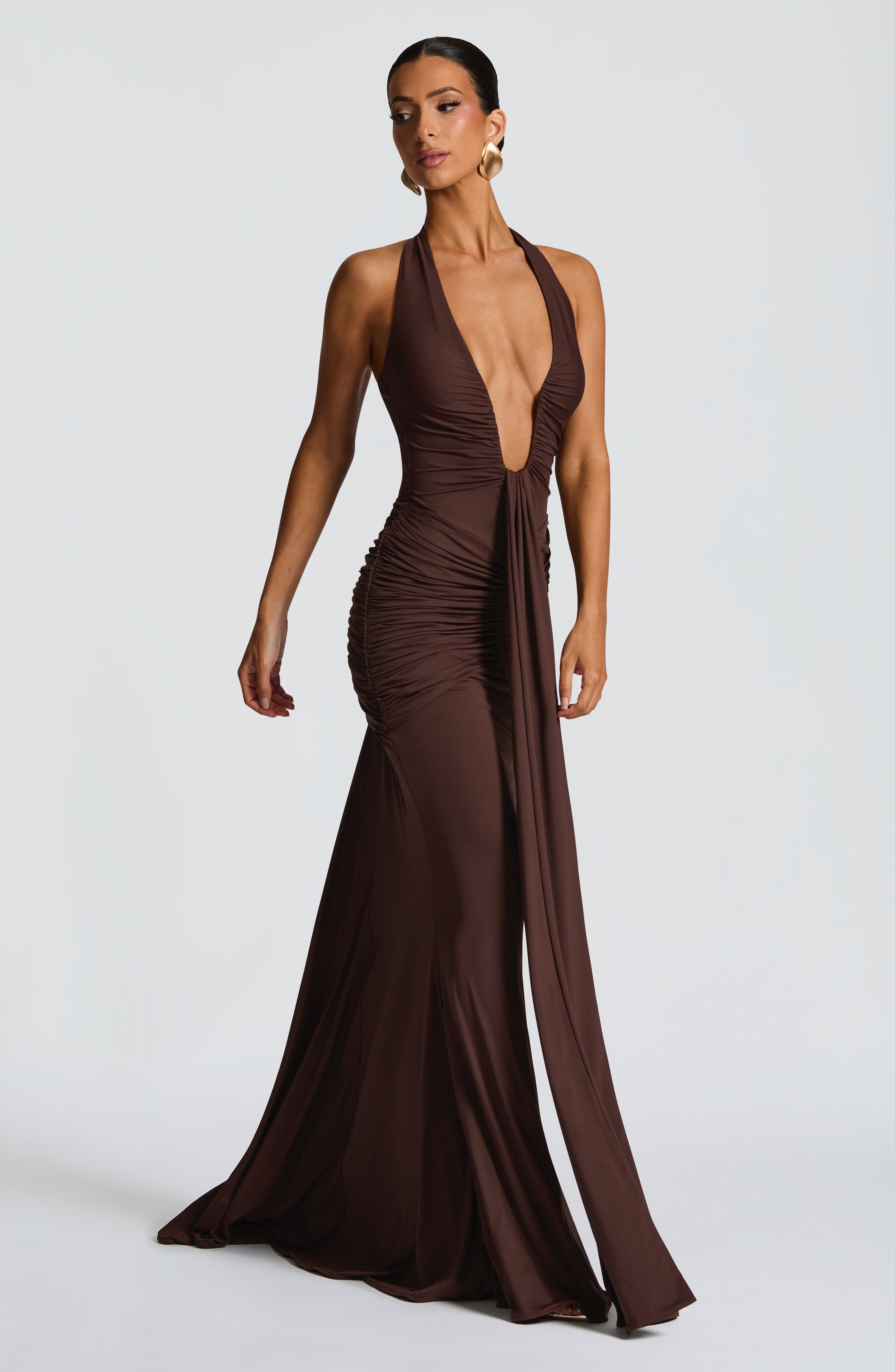 Rosetta Maxi Dress - Plum Brown - LioraBella