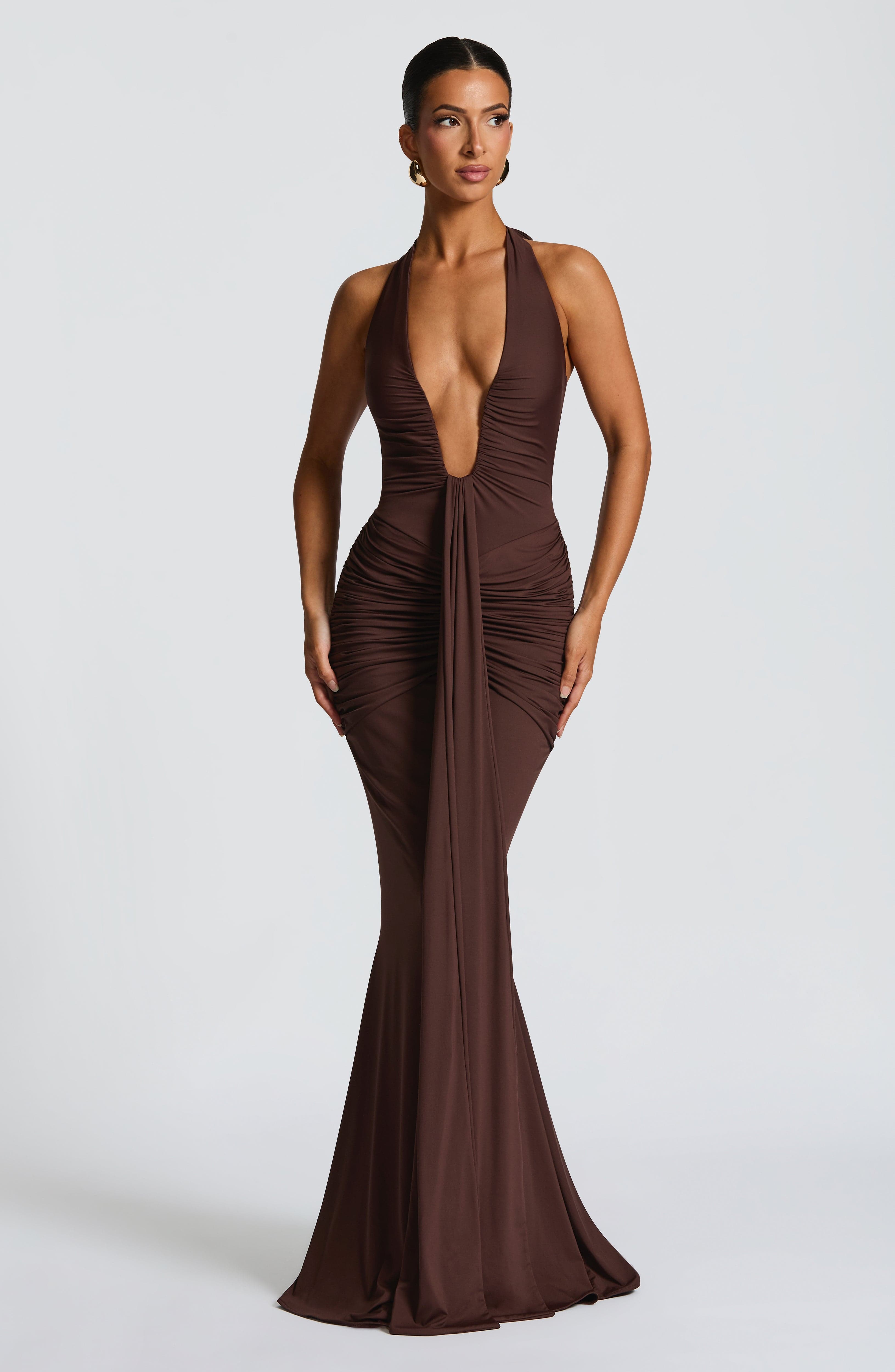 Rosetta Maxi Dress - Plum Brown - LioraBella