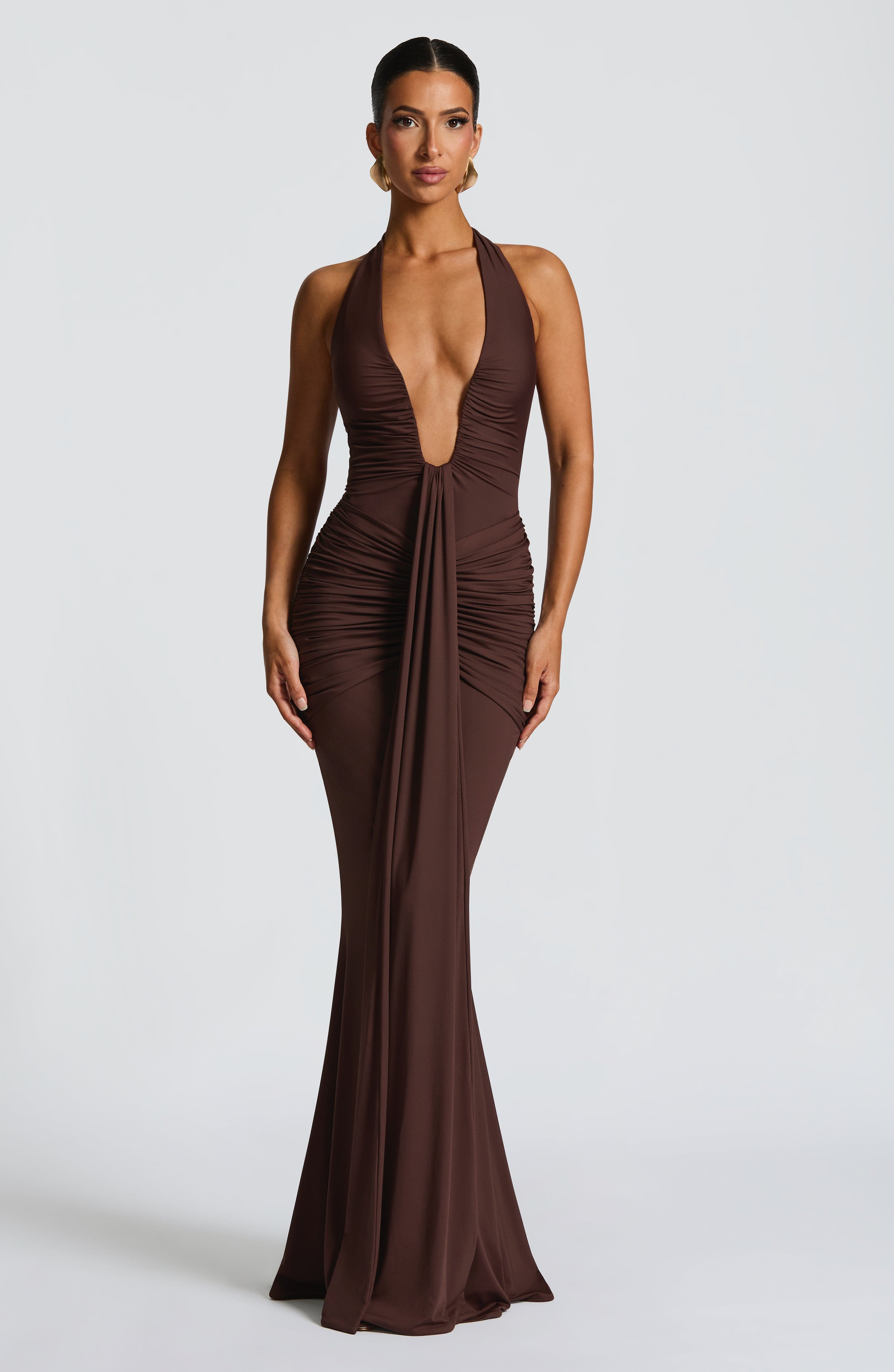 Rosetta Maxi Dress - Plum Brown - LioraBella