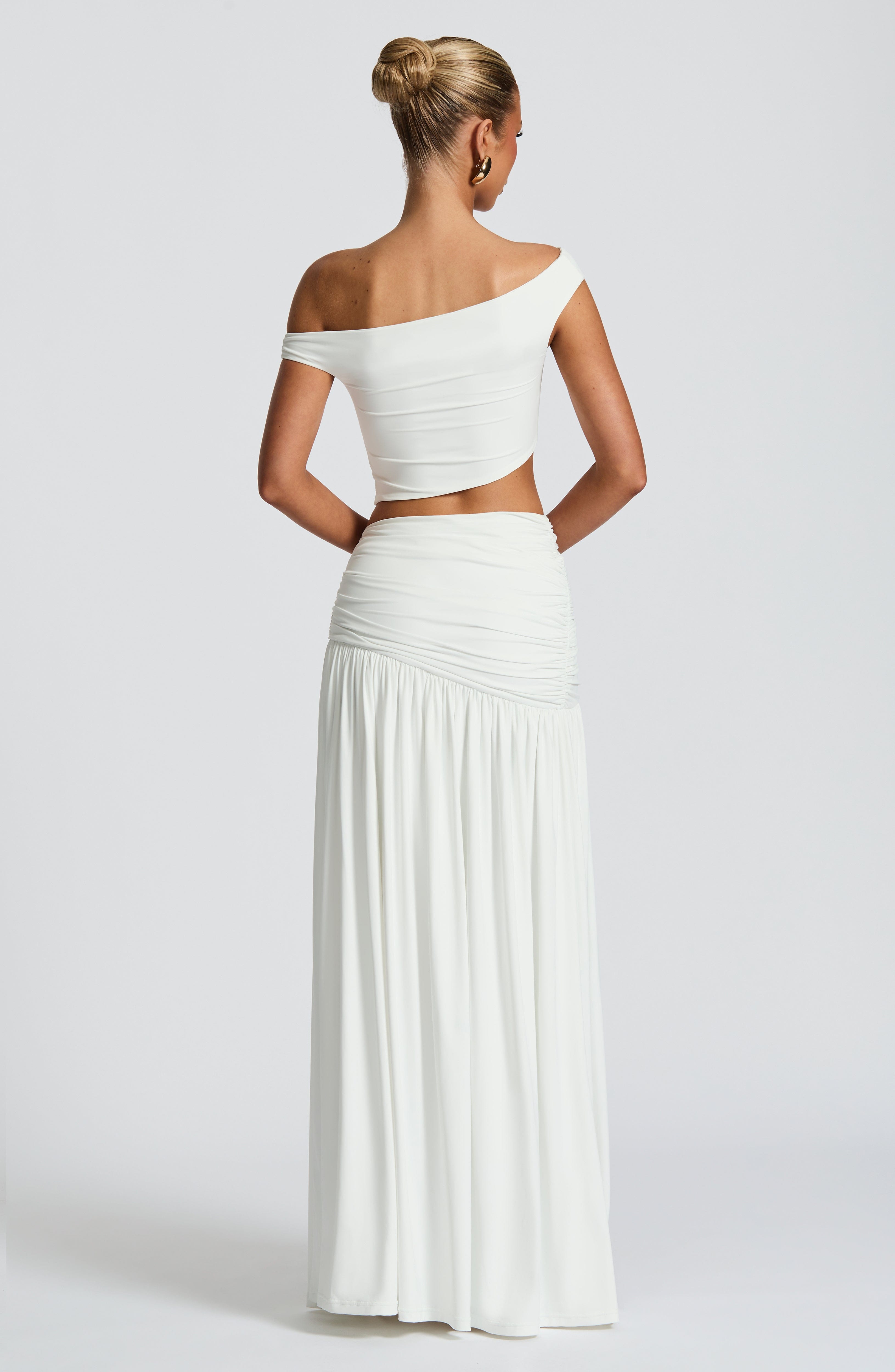Saira Maxi Skirt - White - LioraBella