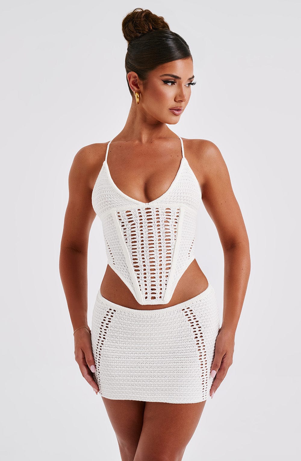 Selma Mini Skirt - White - LioraBella