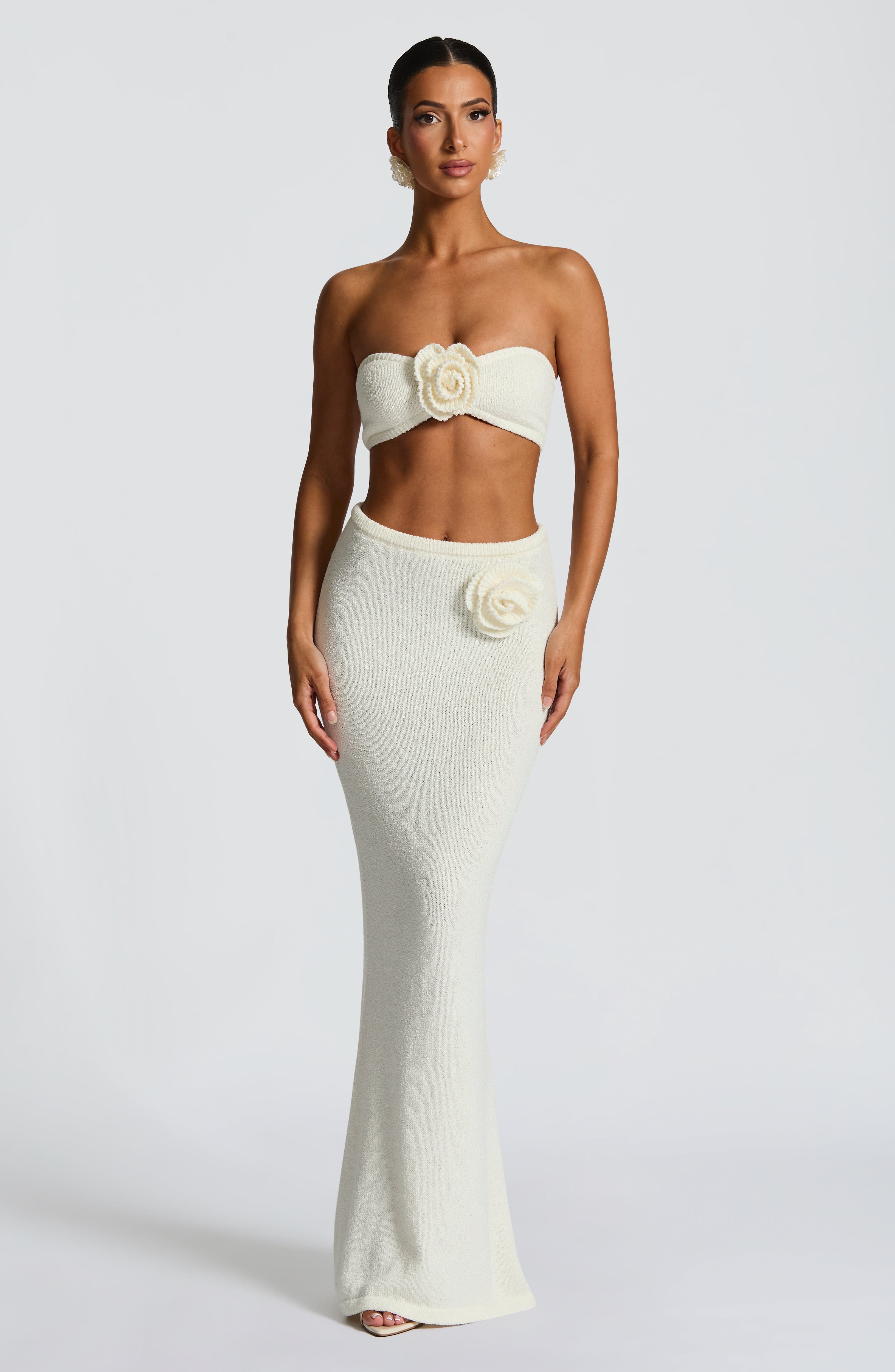 Sola Maxi Skirt - Ivory - LioraBella