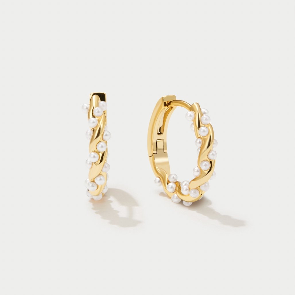 ARIA | Pearl Hoop Earrings