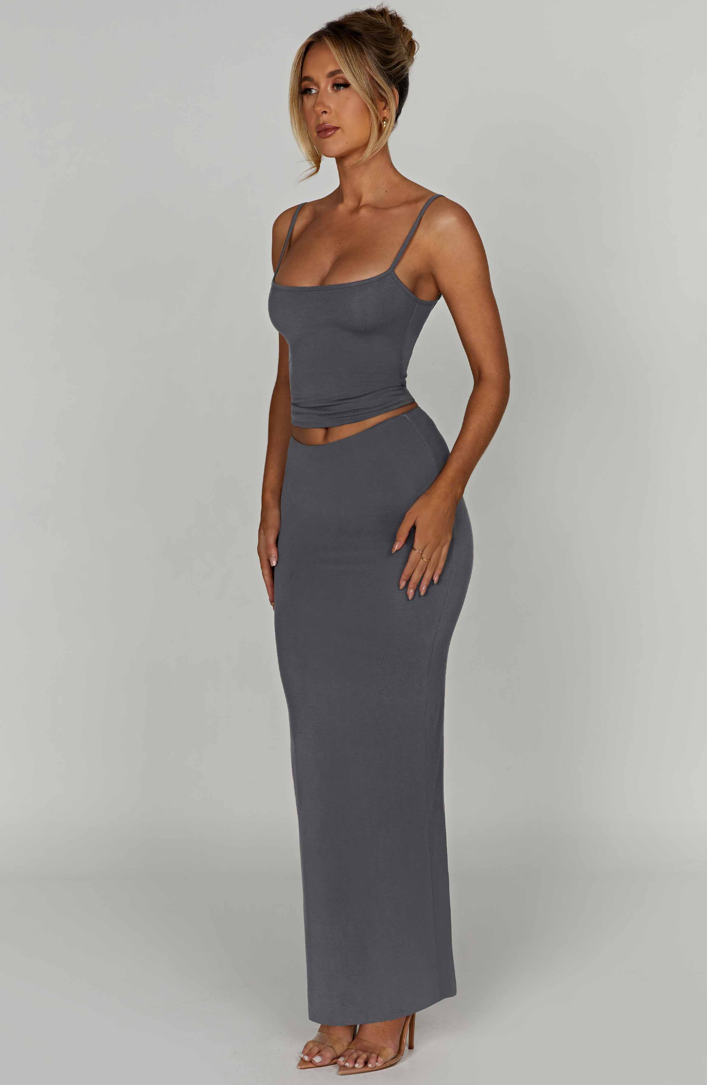 Yazmin Maxi Skirt - Charcoal - LioraBella