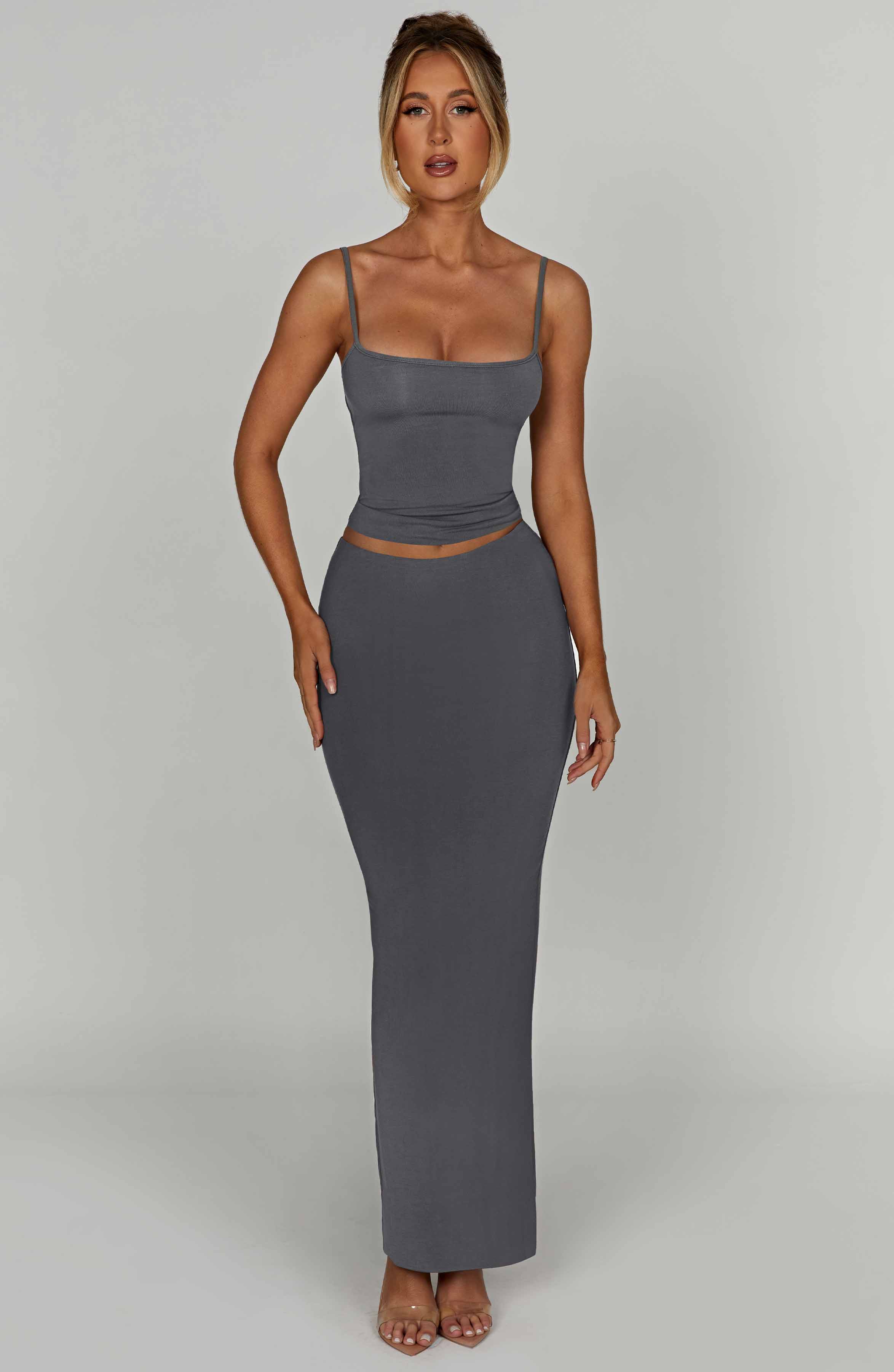 Yazmin Maxi Skirt - Charcoal - LioraBella
