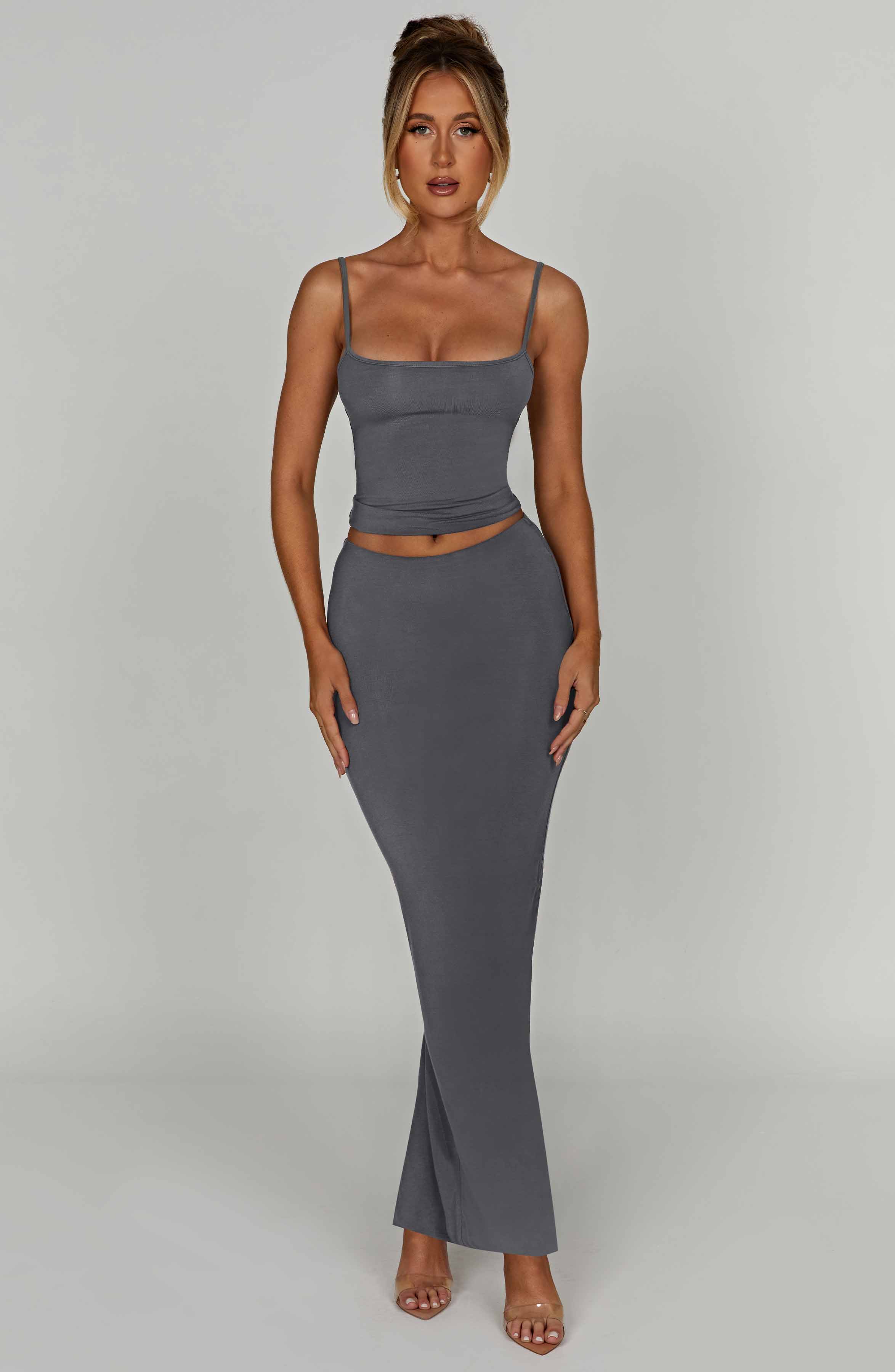 Yazmin Maxi Skirt - Charcoal - LioraBella