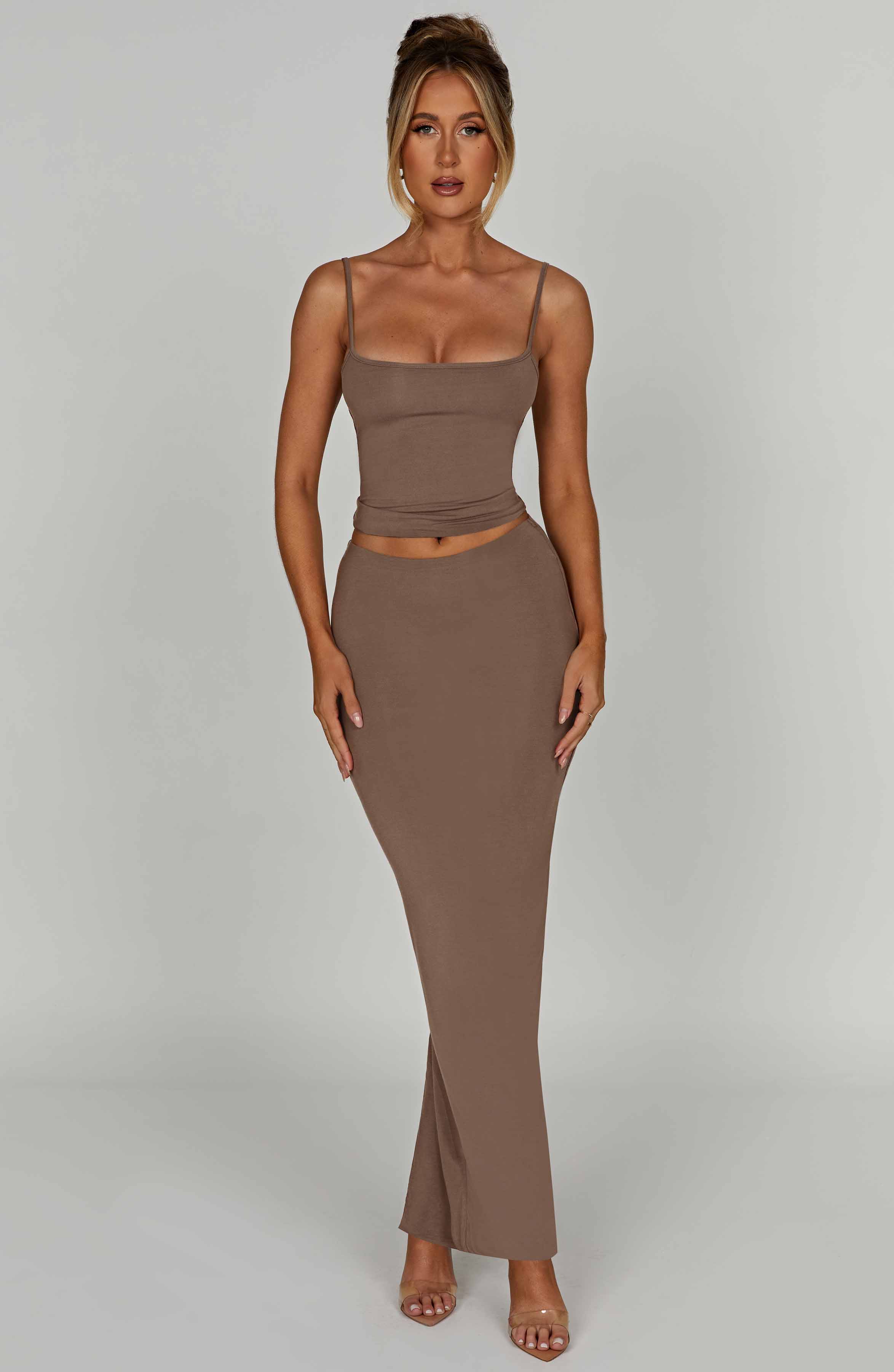 Yazmin Maxi Skirt - Mocha - LioraBella