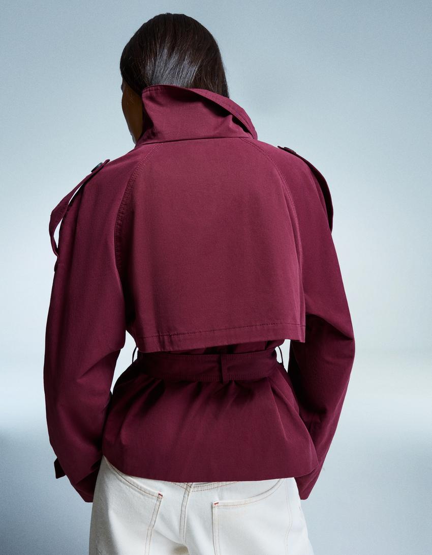 Liora Trench Coat – Bordeaux - LioraBella