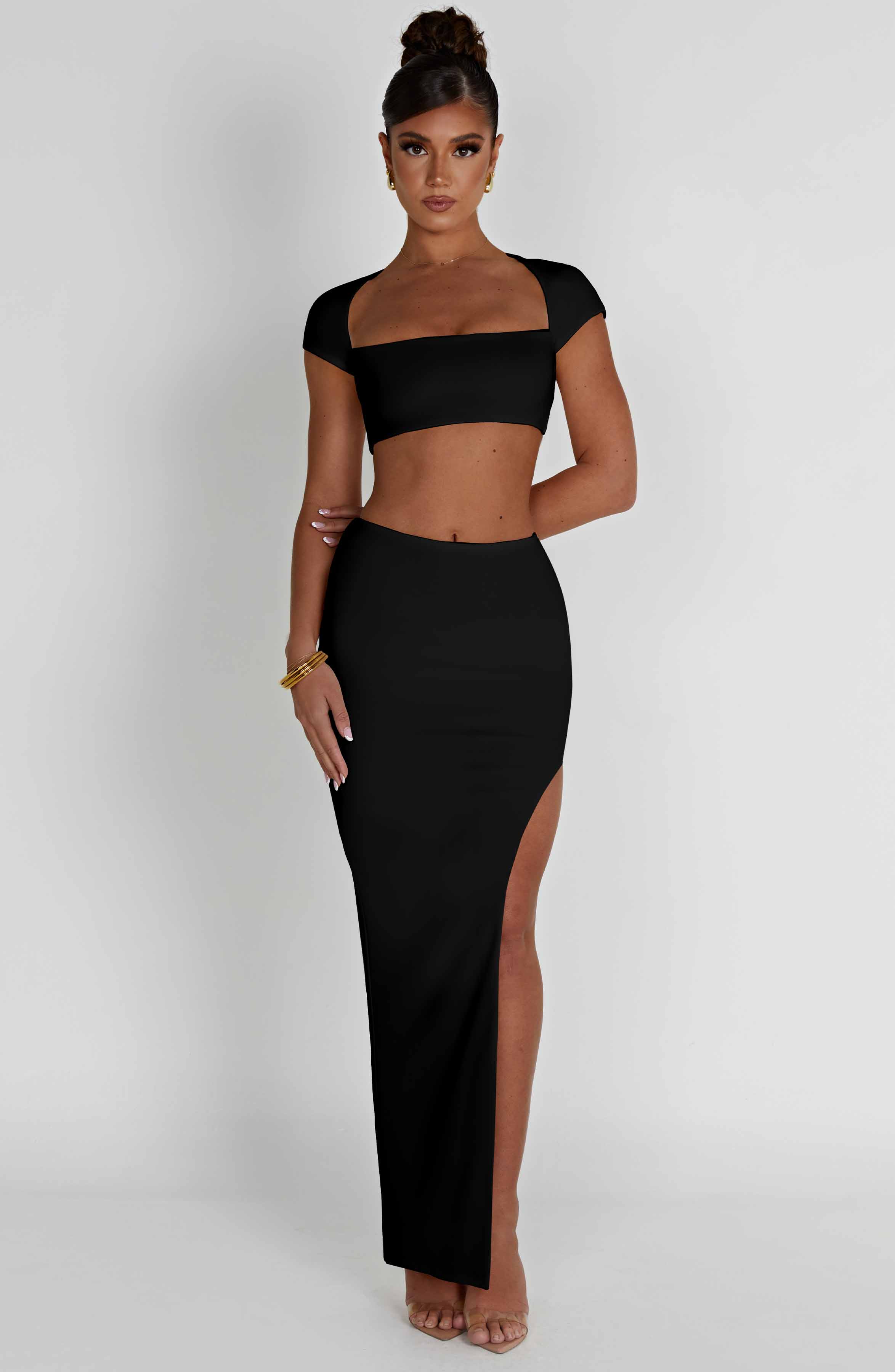 Adorn Maxi Skirt - Black - LioraBella