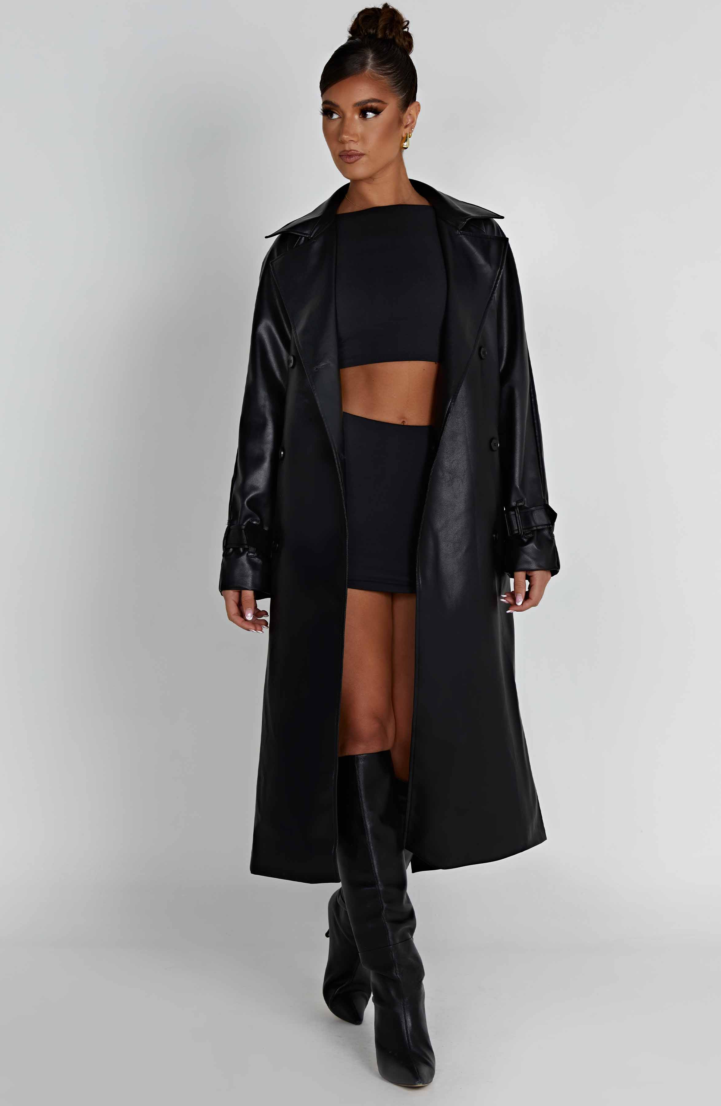 Chi Trench Coat - Black - LioraBella