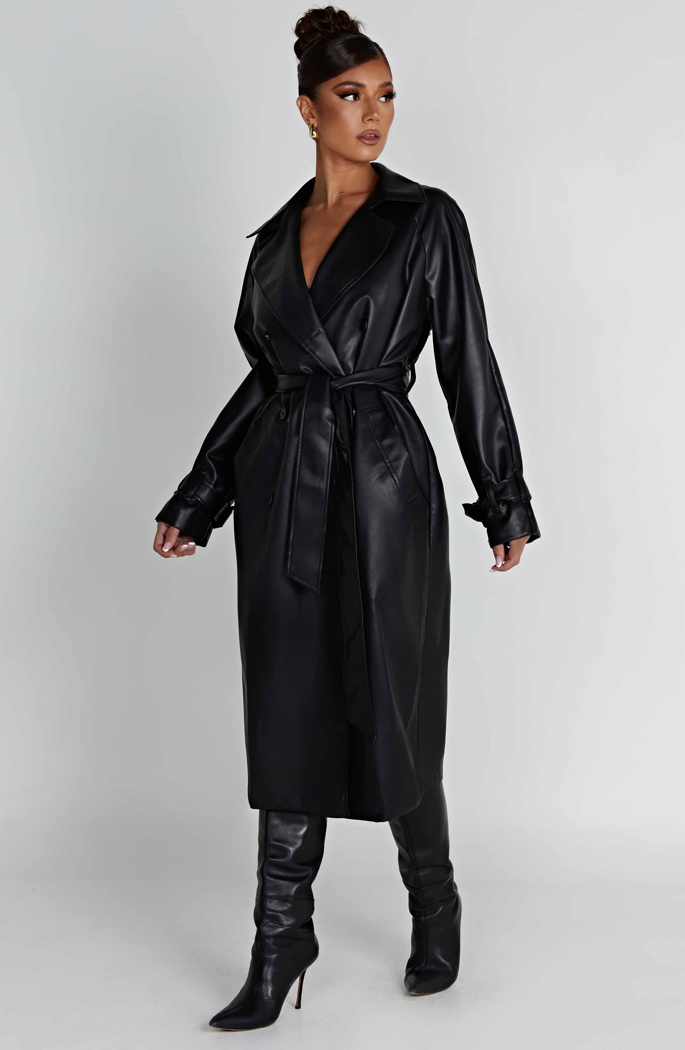 Chi Trench Coat - Black - LioraBella