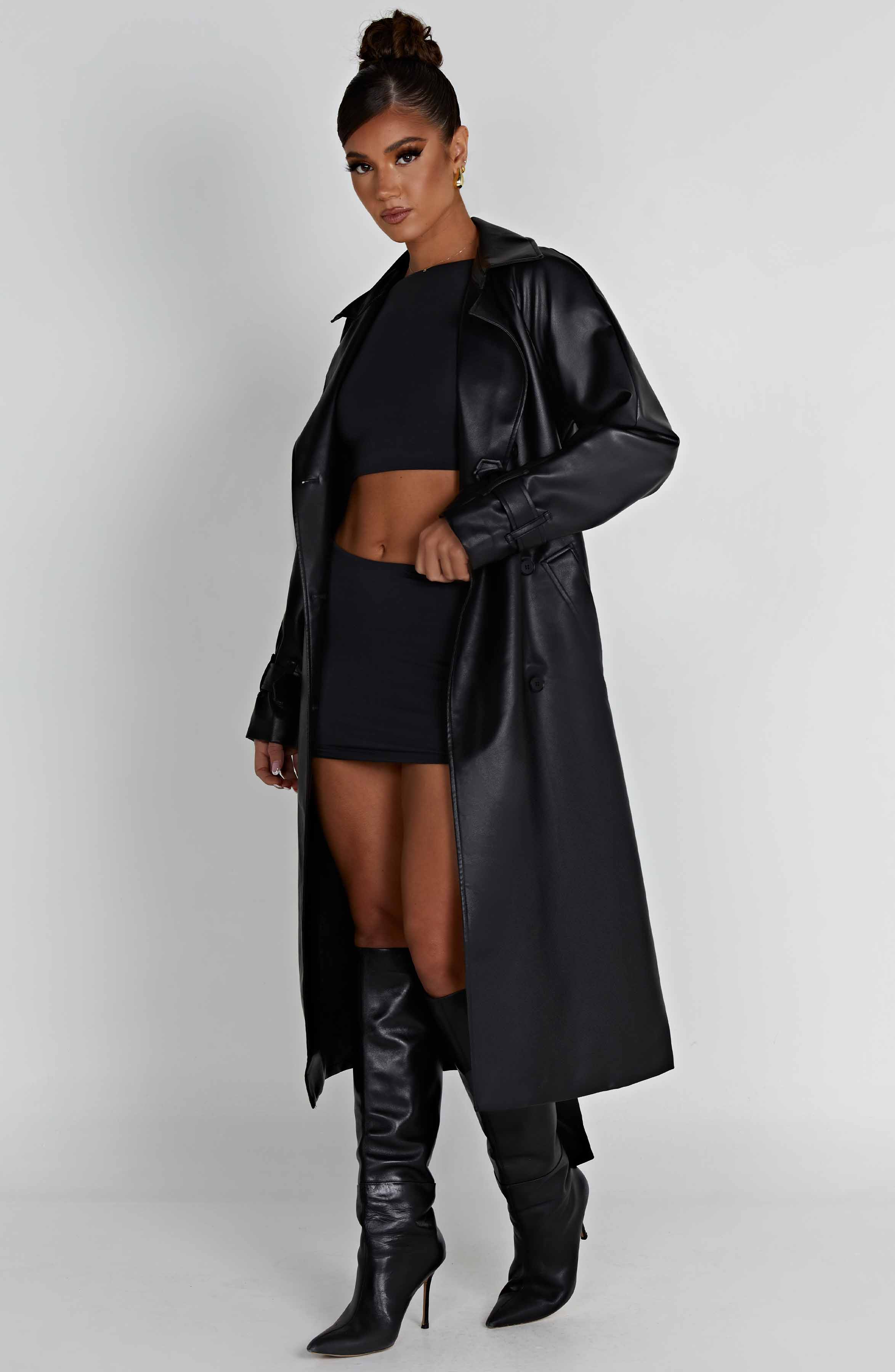 Chi Trench Coat - Black - LioraBella