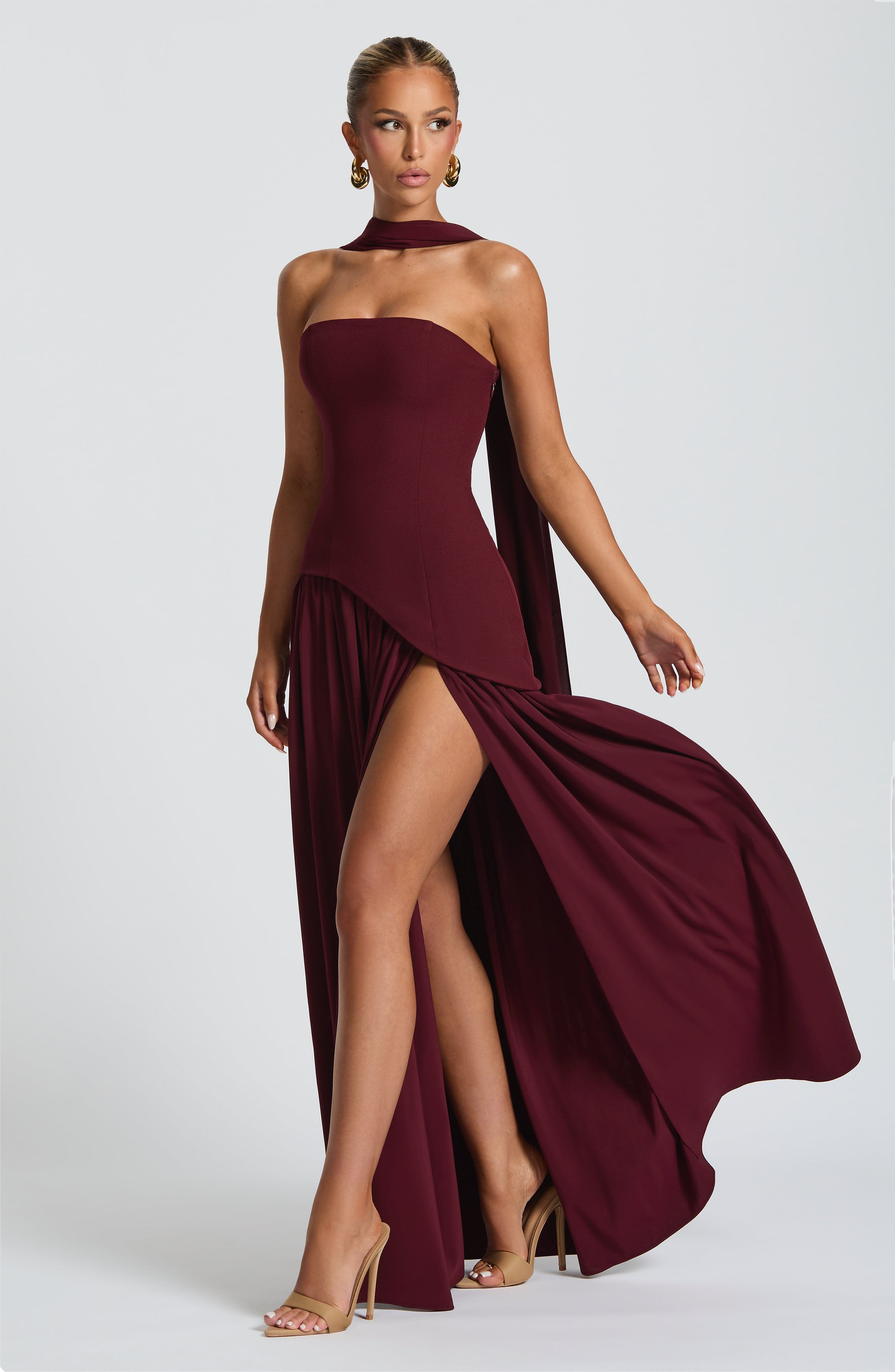 Maliyah Maxi Dress - Cherry Lacquer - LioraBella
