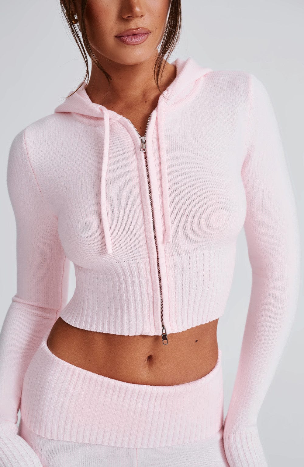 Portia Knit Hoodie - Pink - LioraBella