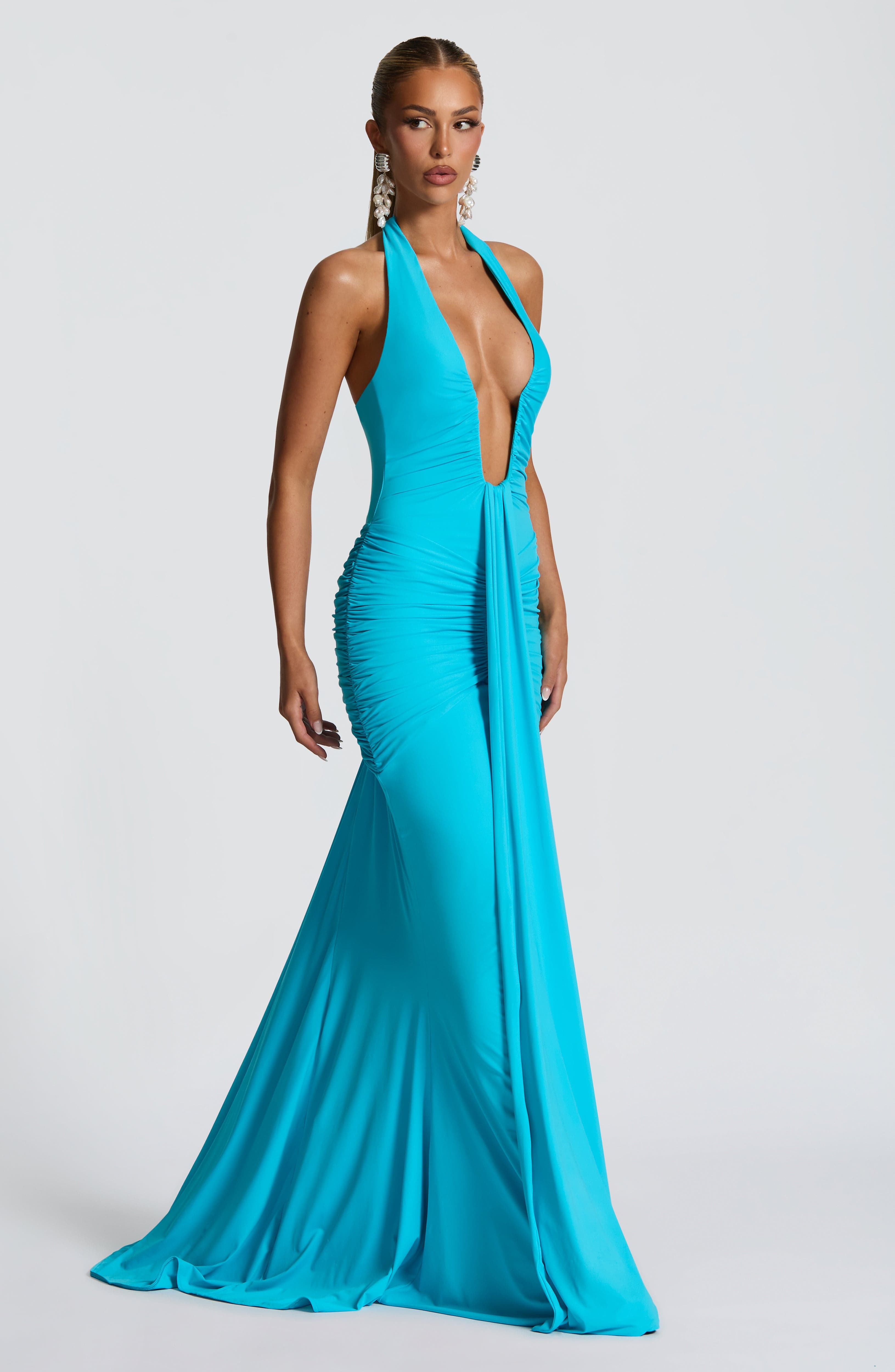 Rosetta Maxi Dress - Aqua - LioraBella