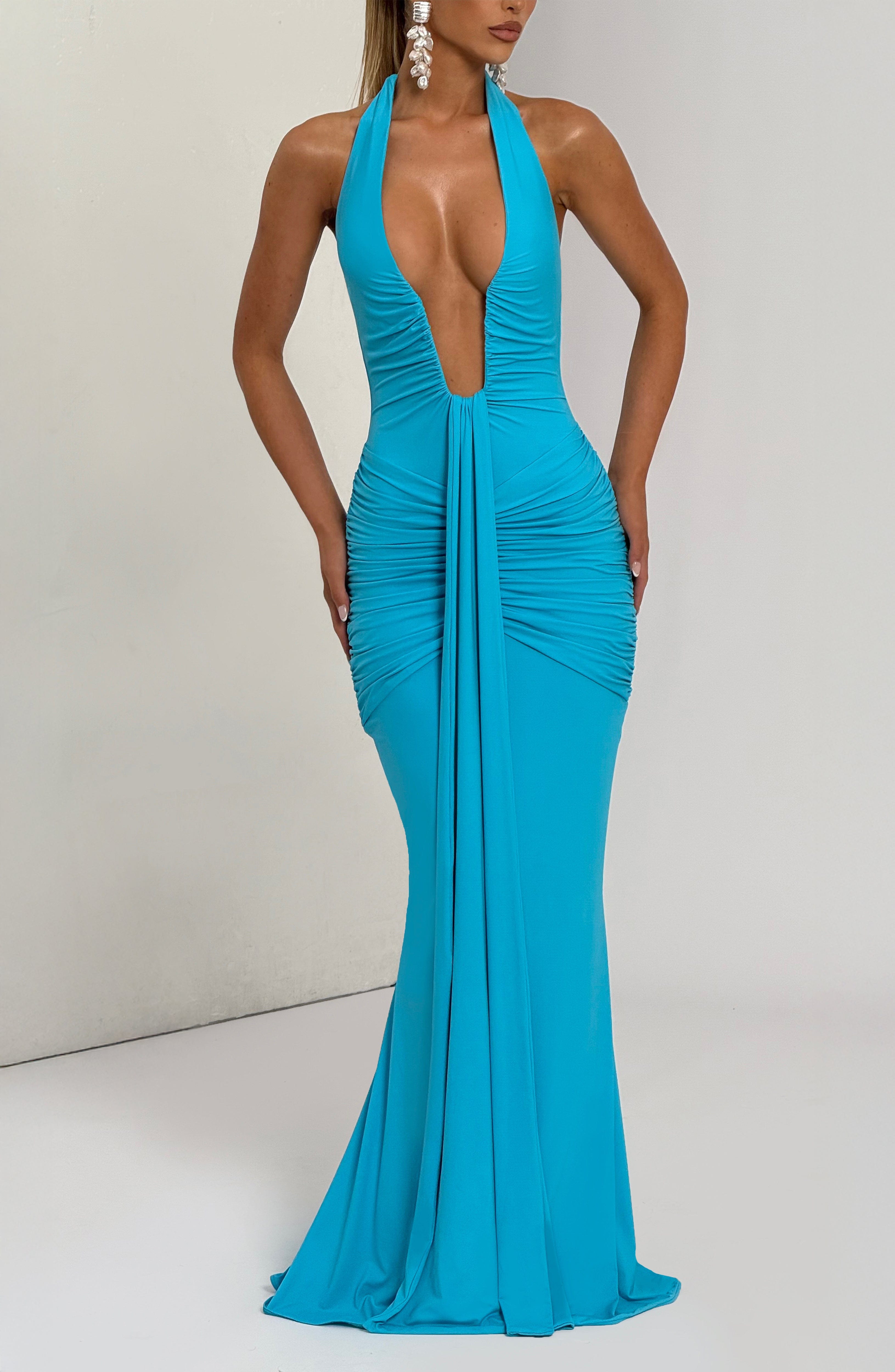 Rosetta Maxi Dress - Aqua - LioraBella