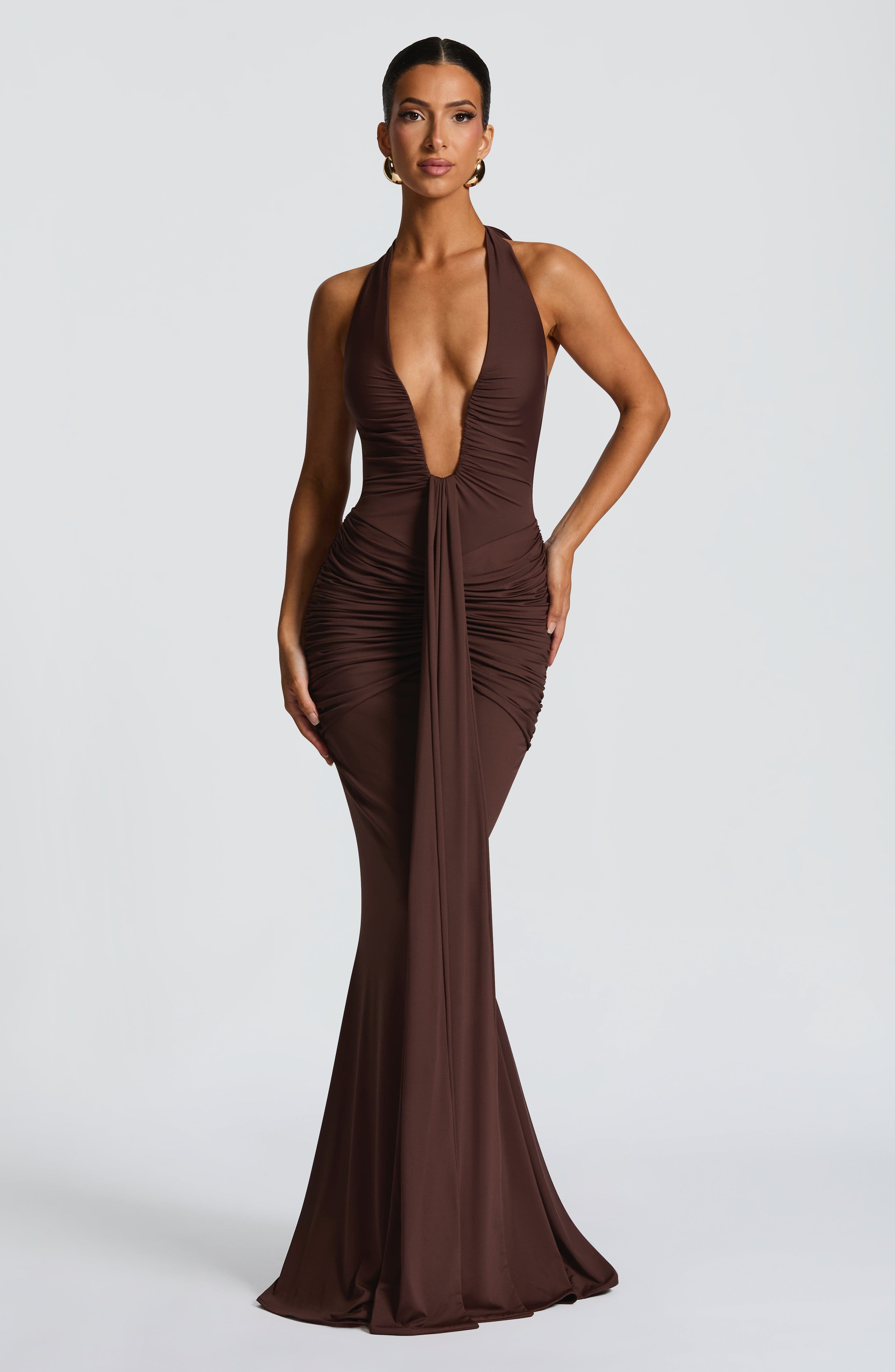 Rosetta Maxi Dress - Plum Brown - LioraBella
