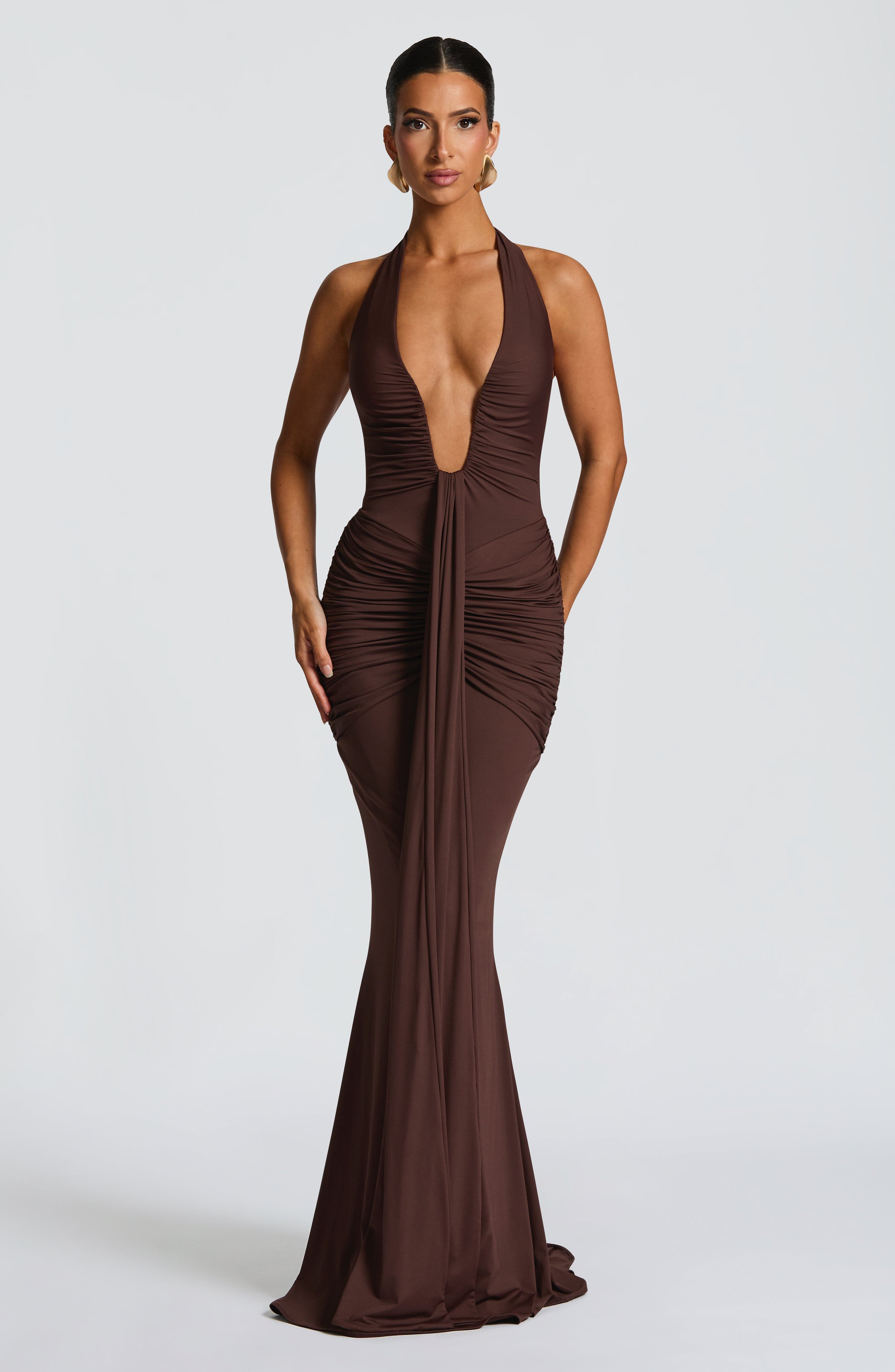 Rosetta Maxi Dress - Plum Brown - LioraBella