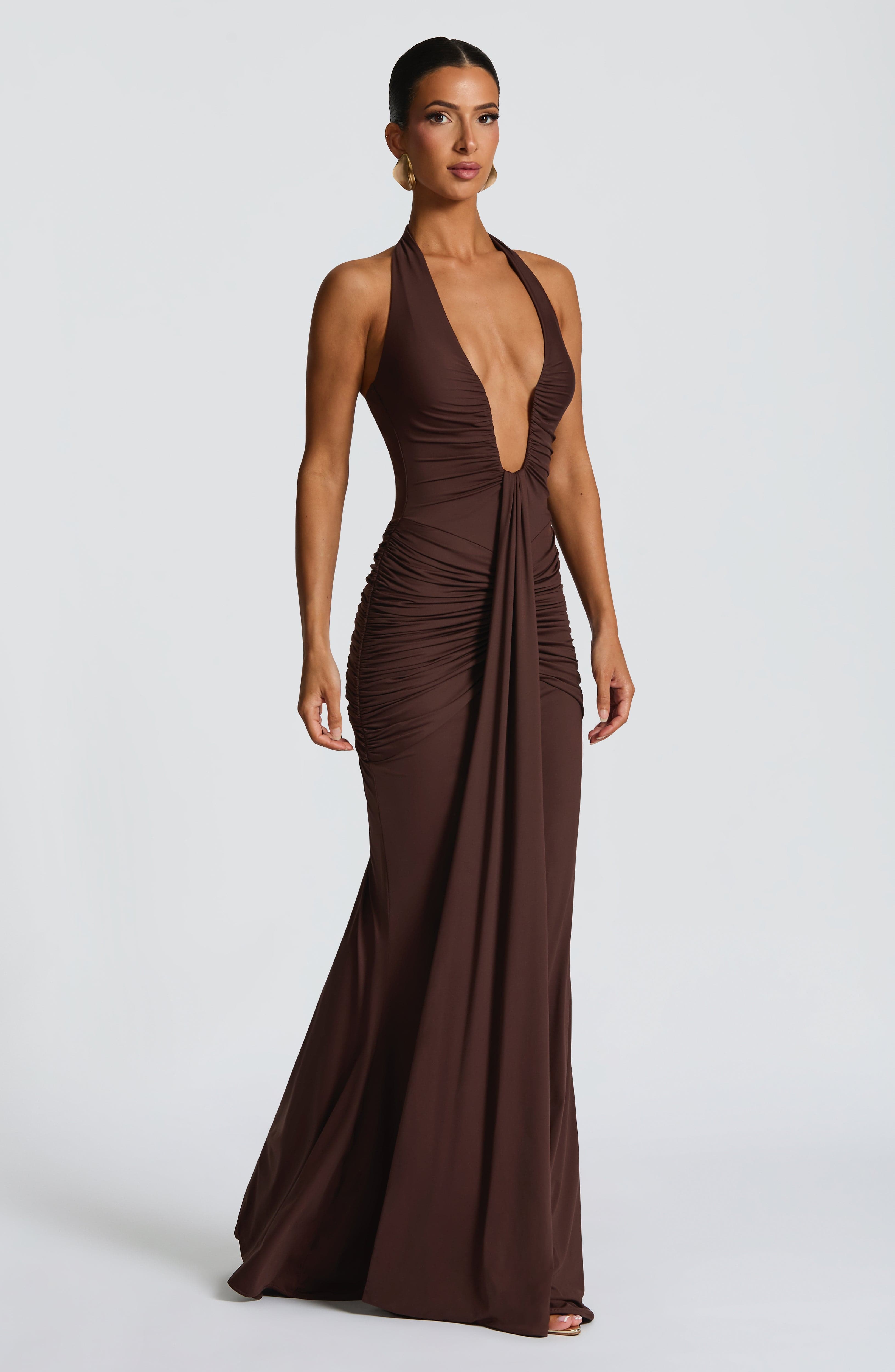 Rosetta Maxi Dress - Plum Brown - LioraBella