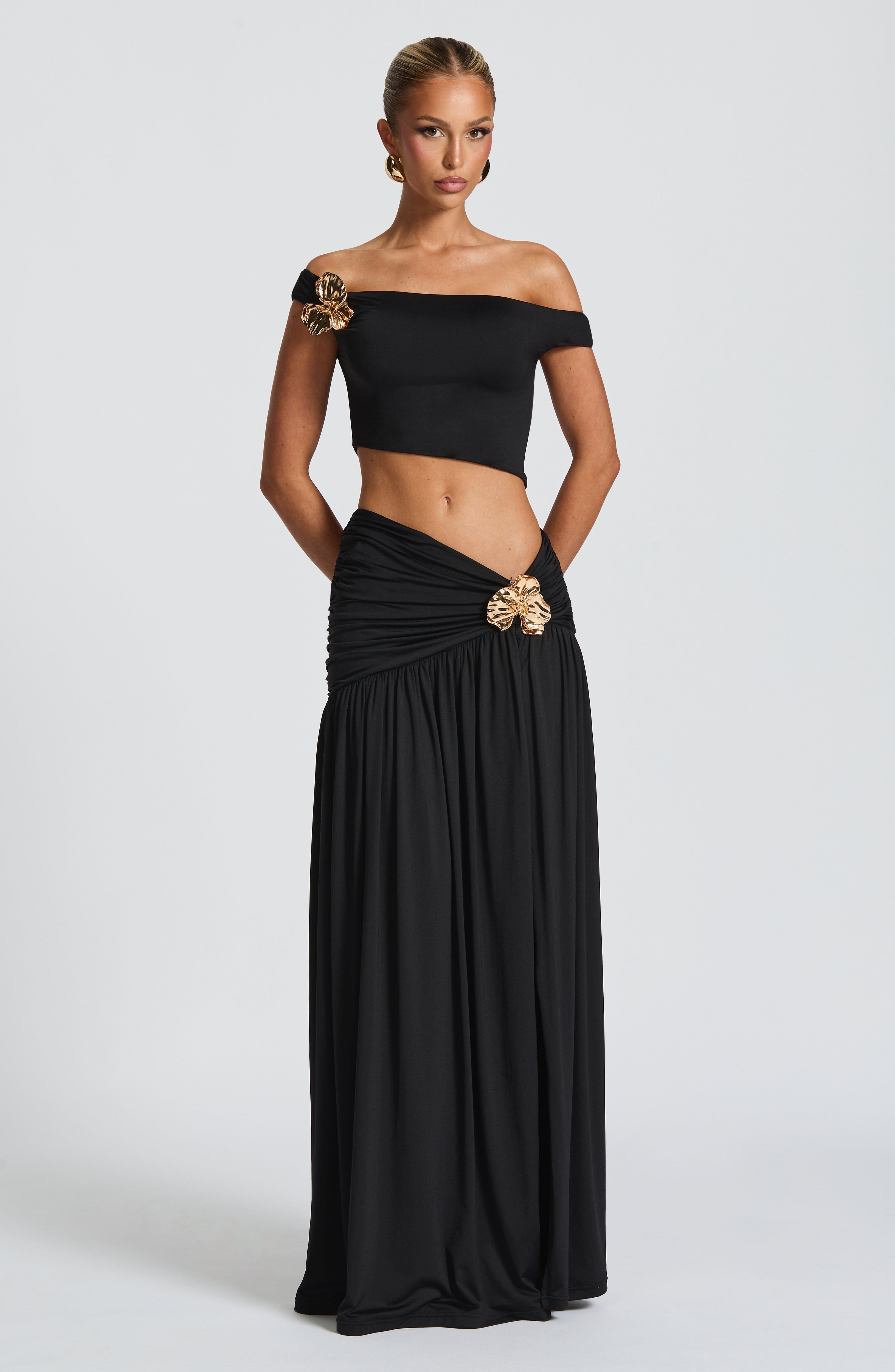 Saira Maxi Skirt - Black - LioraBella