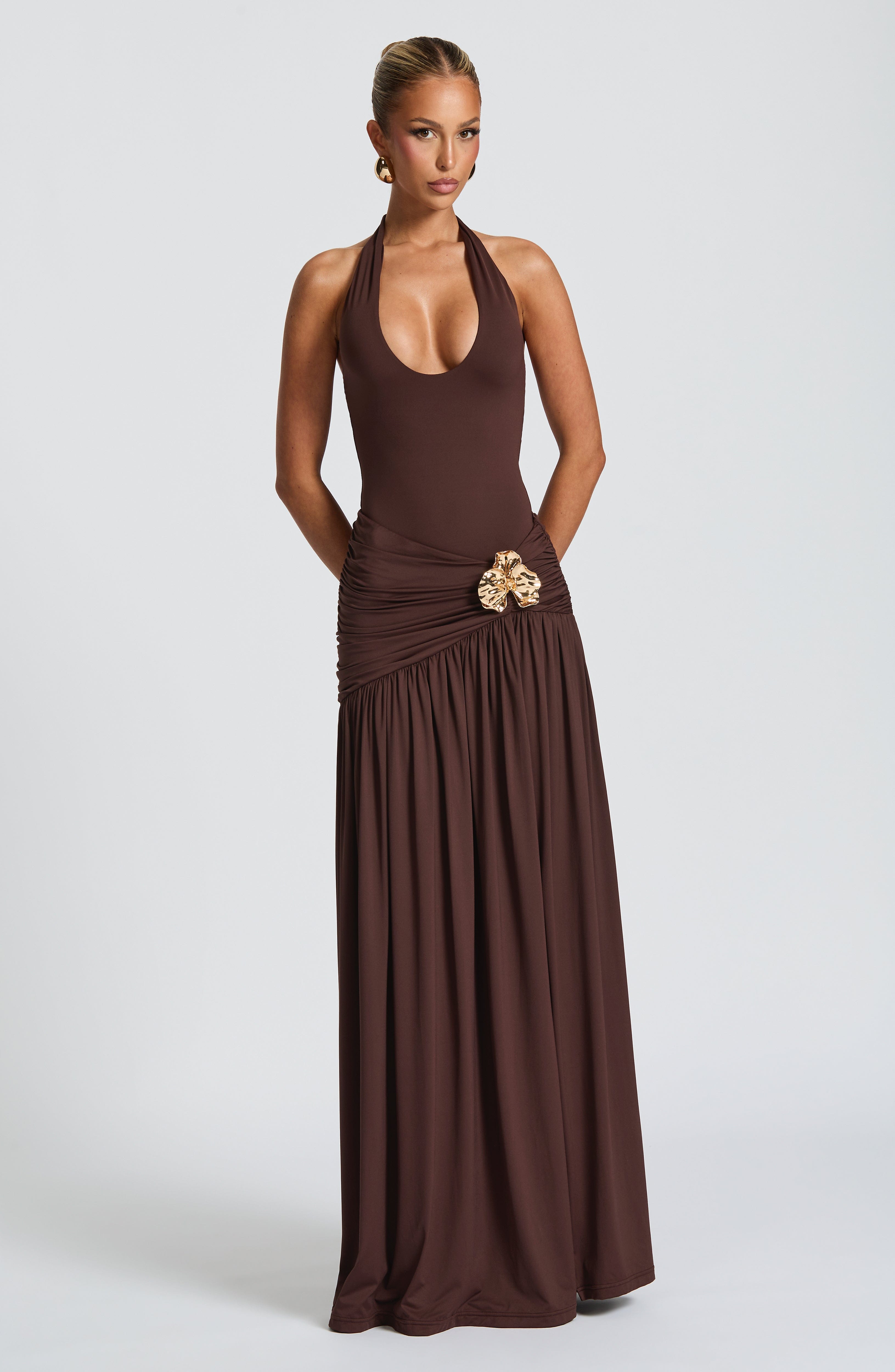 Saira Maxi Skirt - Plum Brown - LioraBella