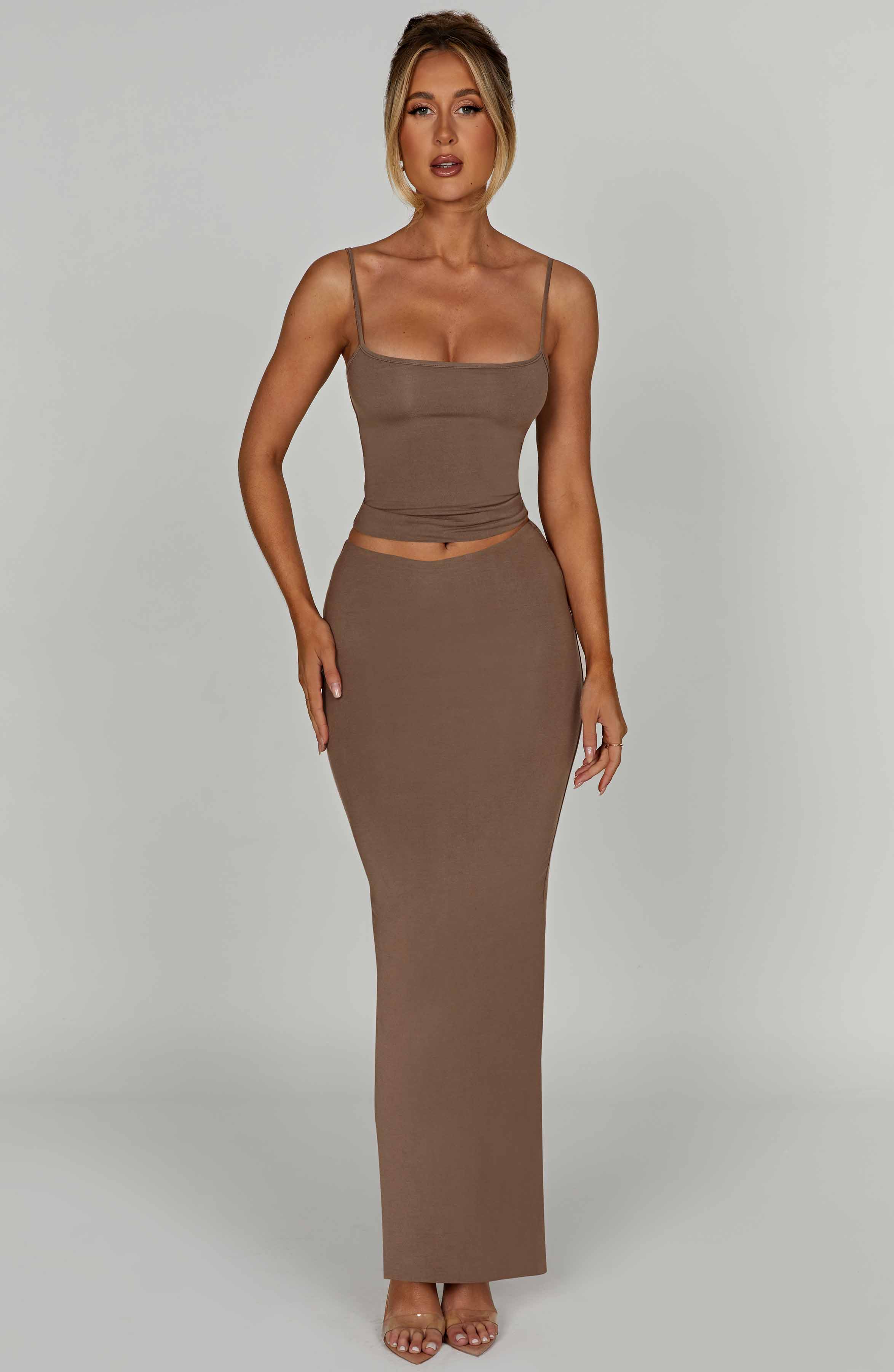 Yazmin Maxi Skirt - Mocha - LioraBella