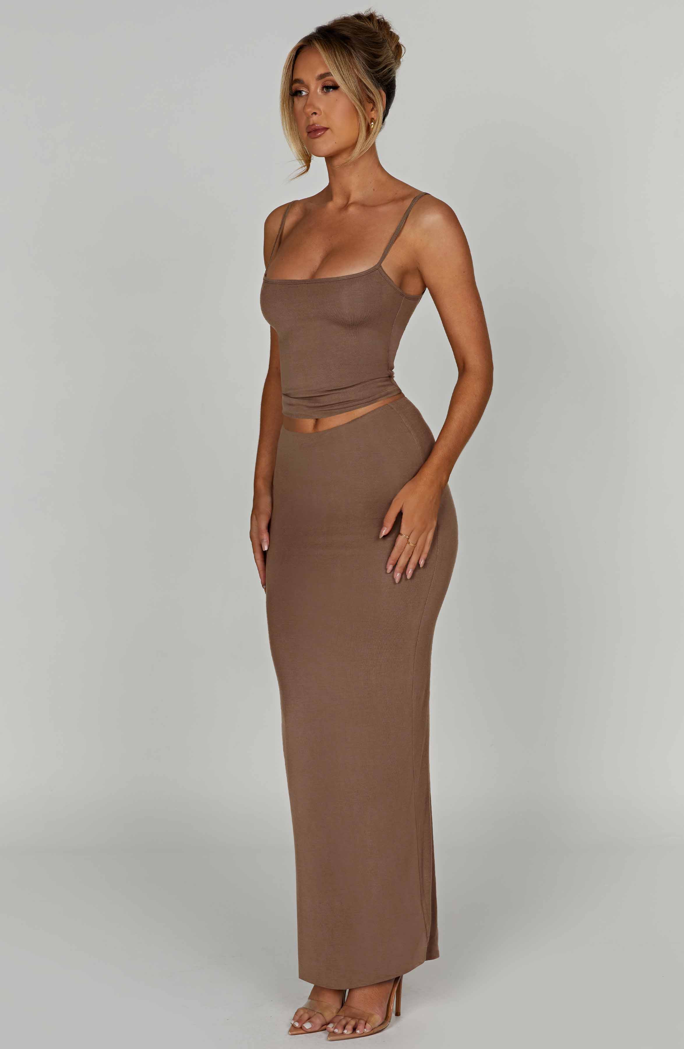 Yazmin Maxi Skirt - Mocha - LioraBella